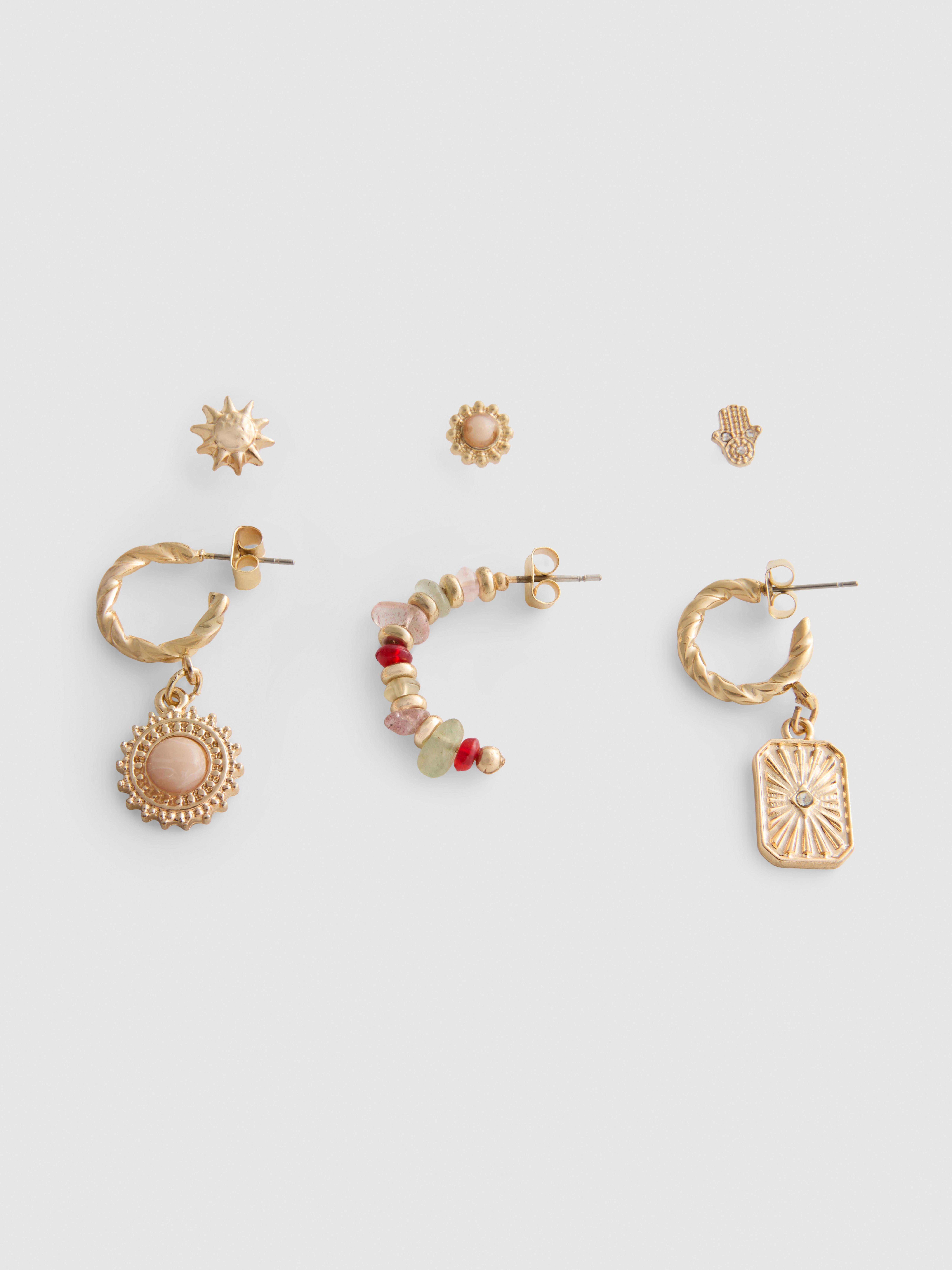6pk Mixed Charm Earring Set