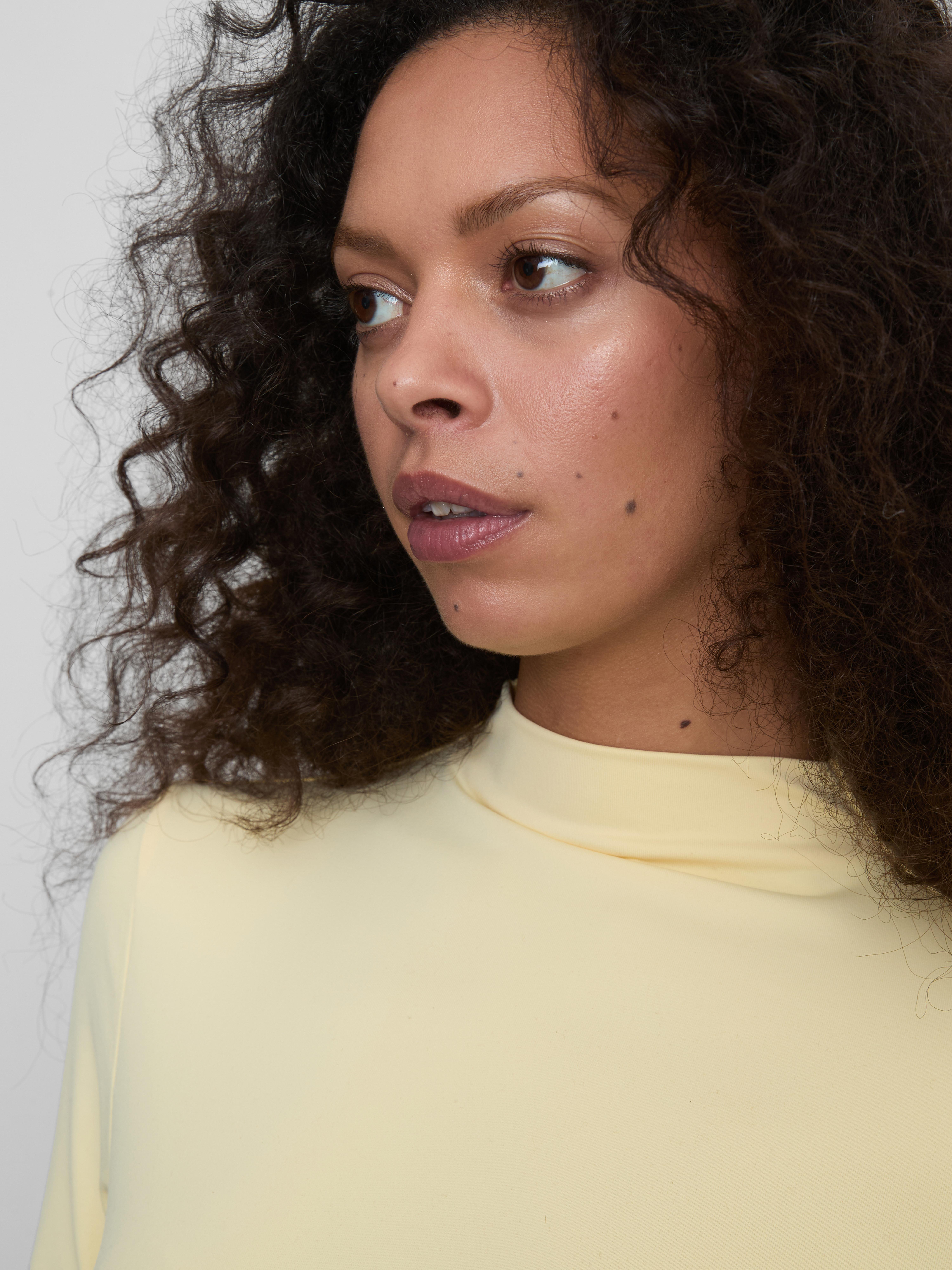 Women's Light Yellow Second Skin High Neck Long Sleeve Top | Penneys