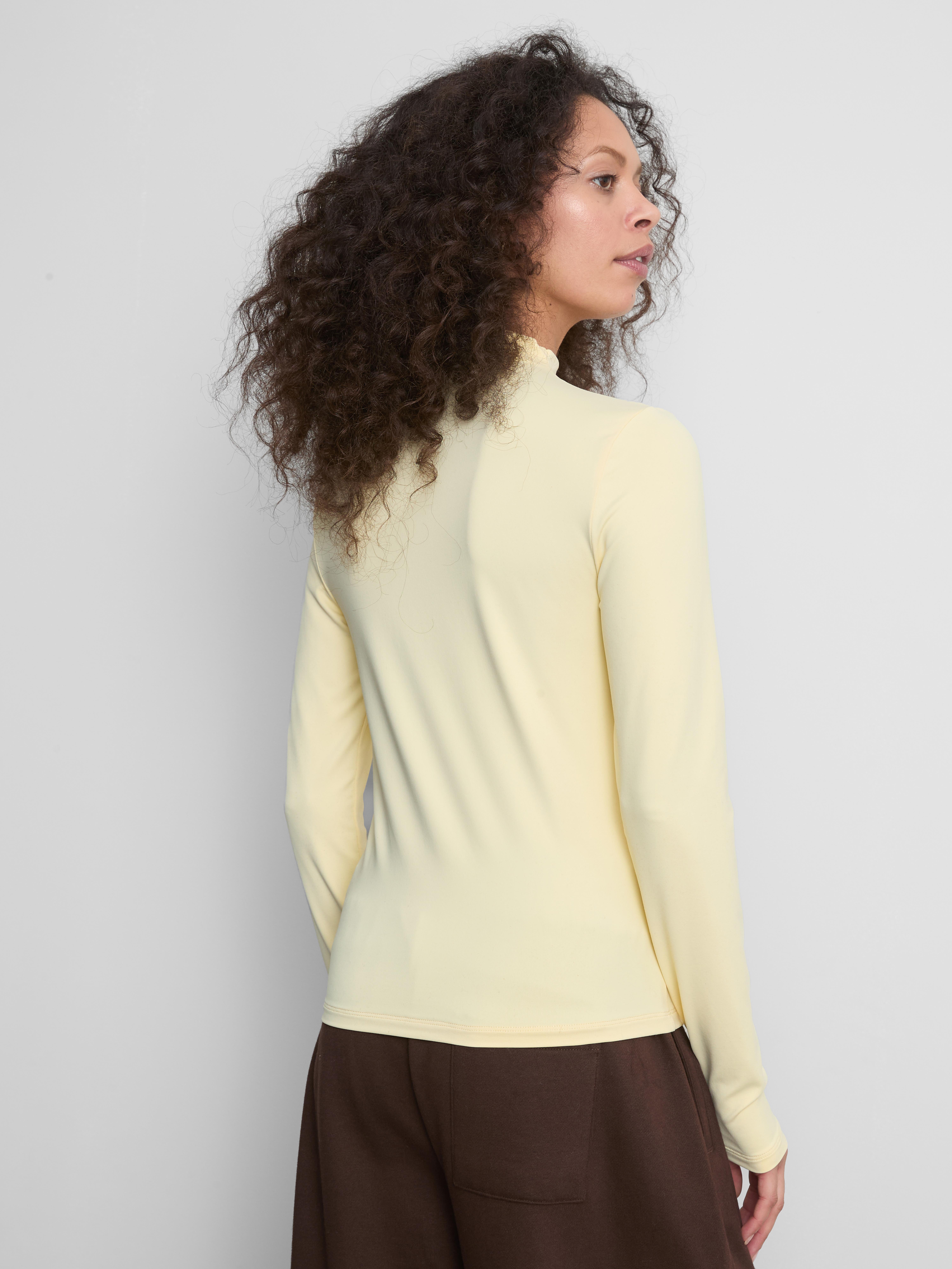 Women's Light Yellow Second Skin High Neck Long Sleeve Top | Penneys