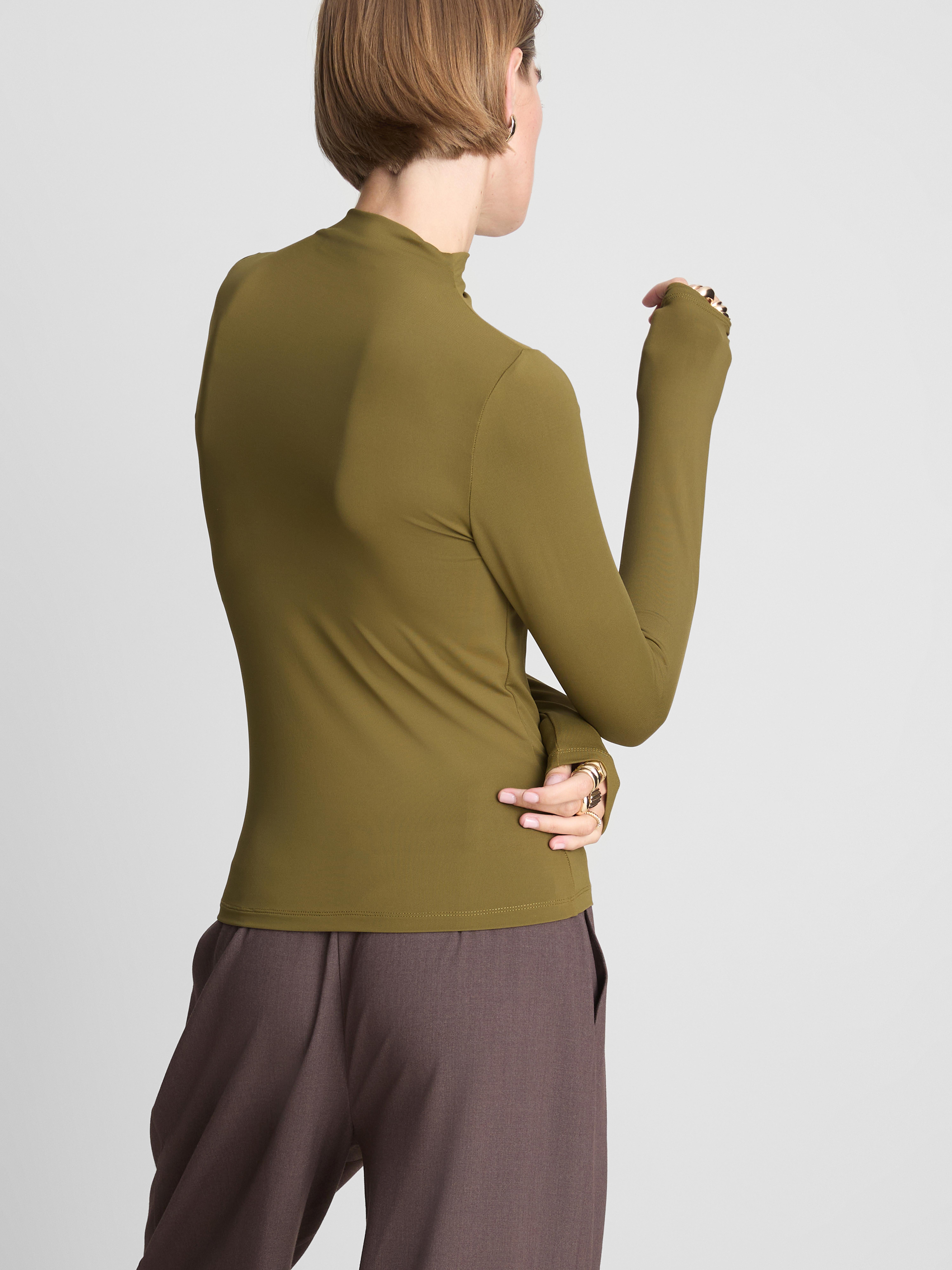 Womens Olive Second Skin High Neck Long Sleeve Top | Primark