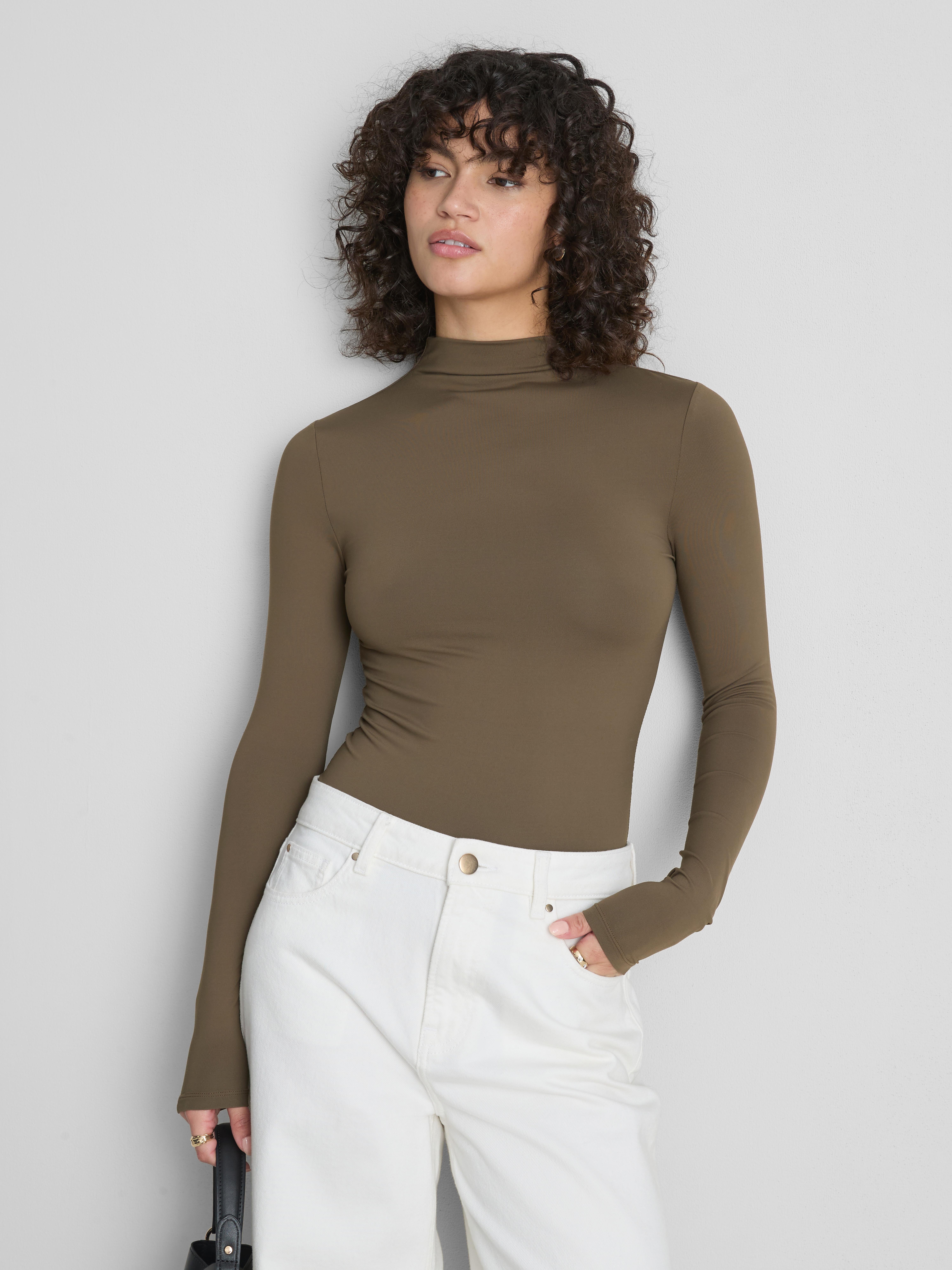 Second Skin High-Neck Long-Sleeve Top