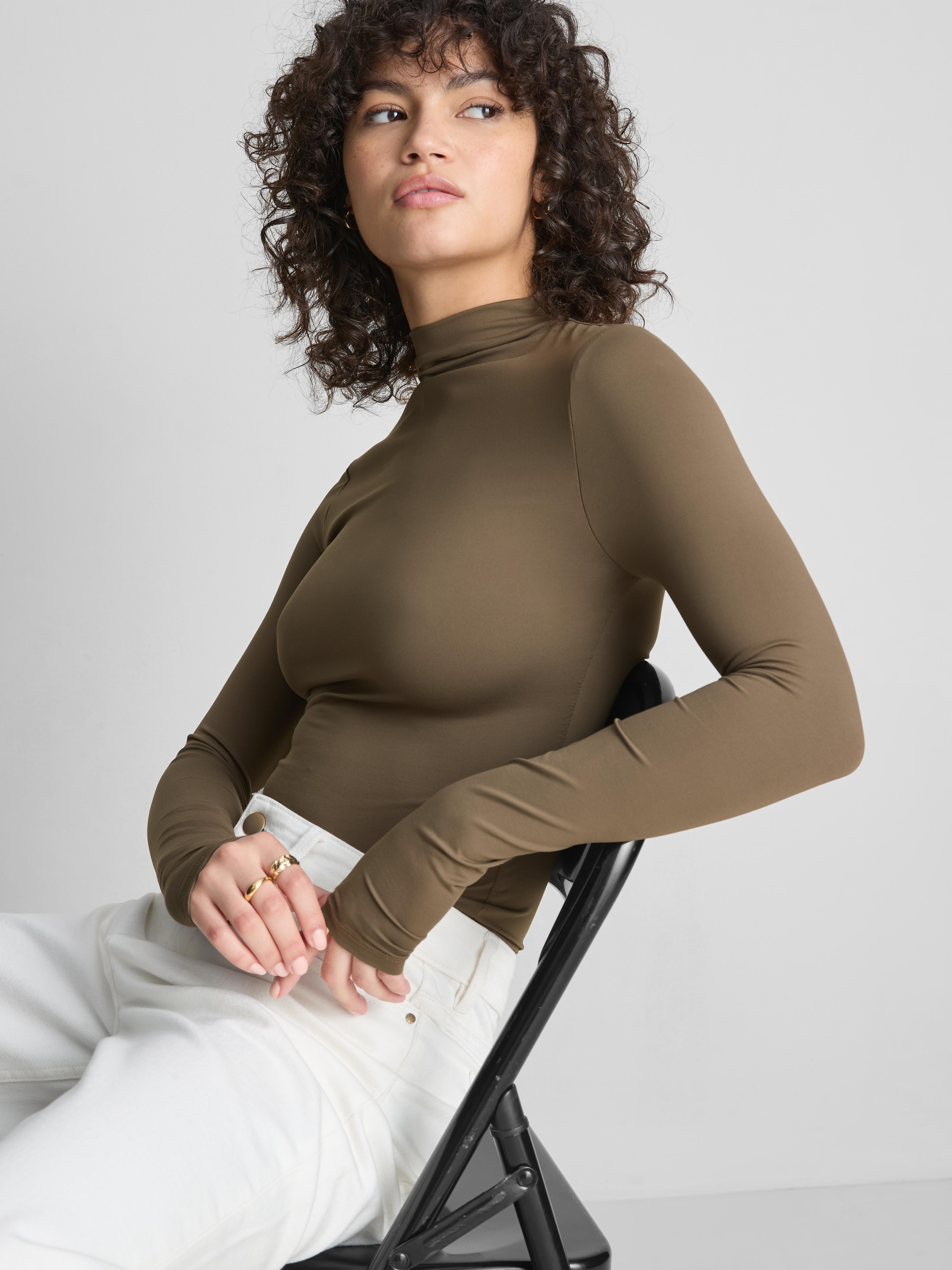 Second Skin High-Neck Long-Sleeve Top