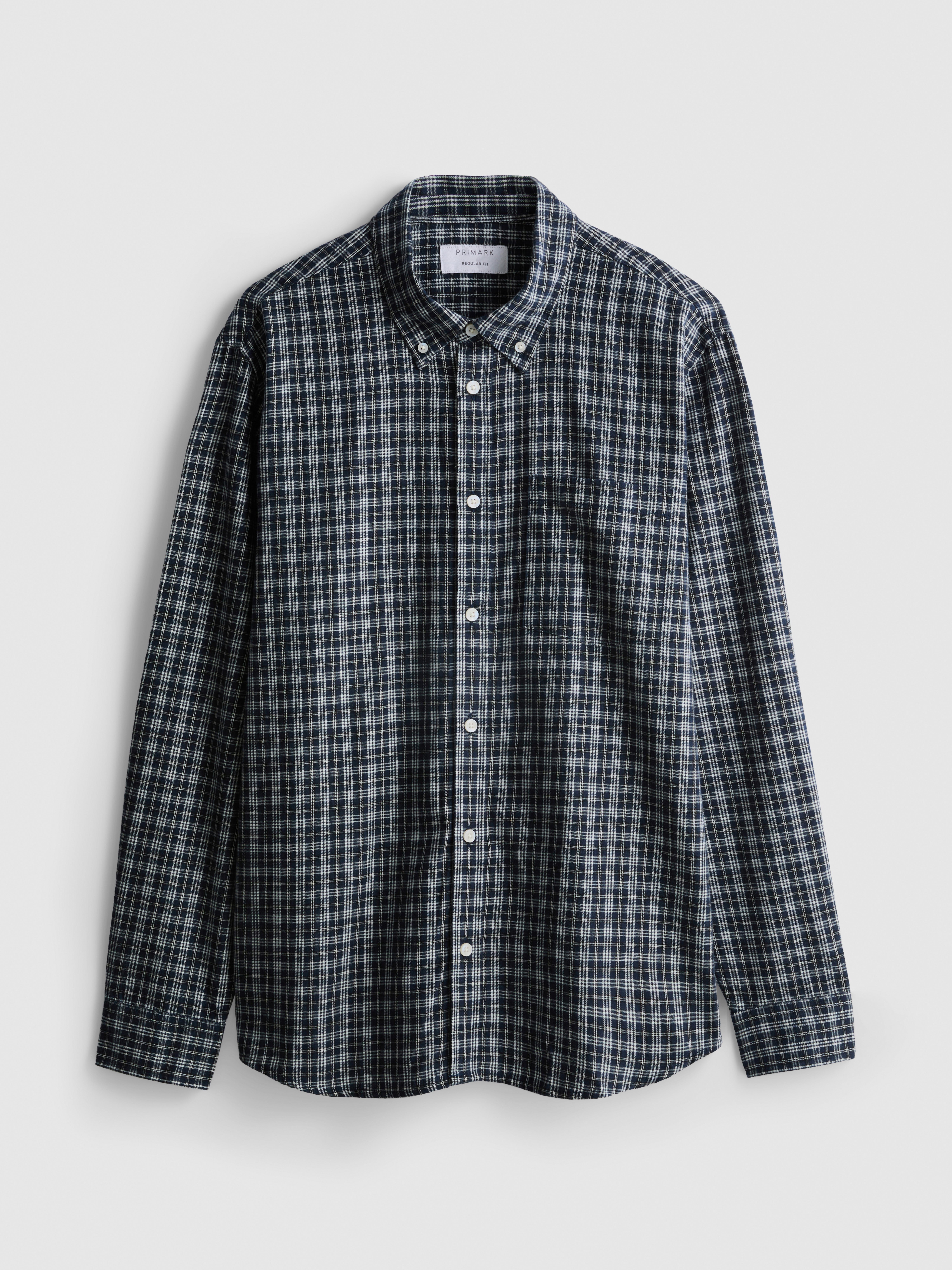 Pure Cotton Check Shirt Navy
