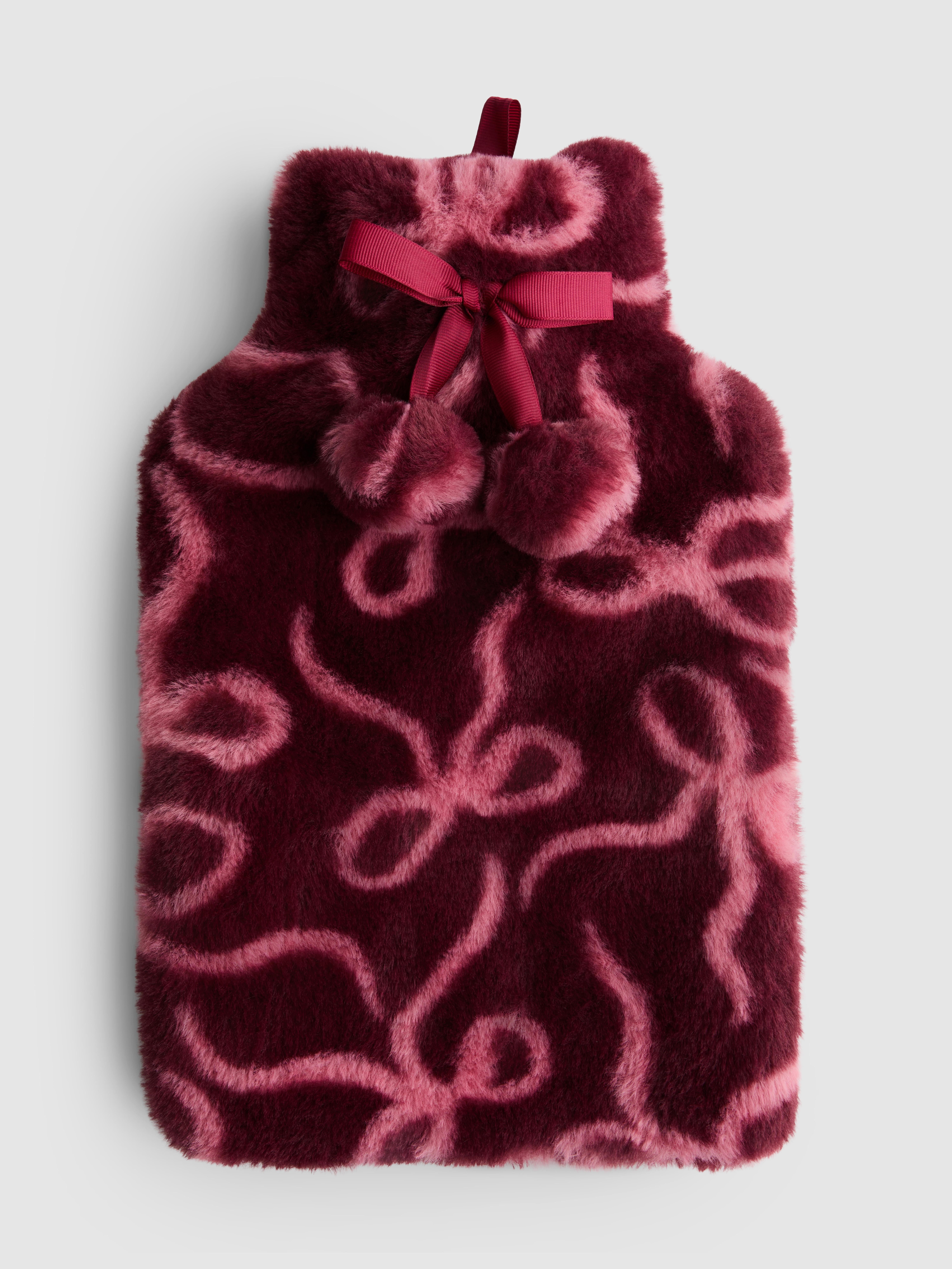 Patterned Hot Water Bottle Burgundy