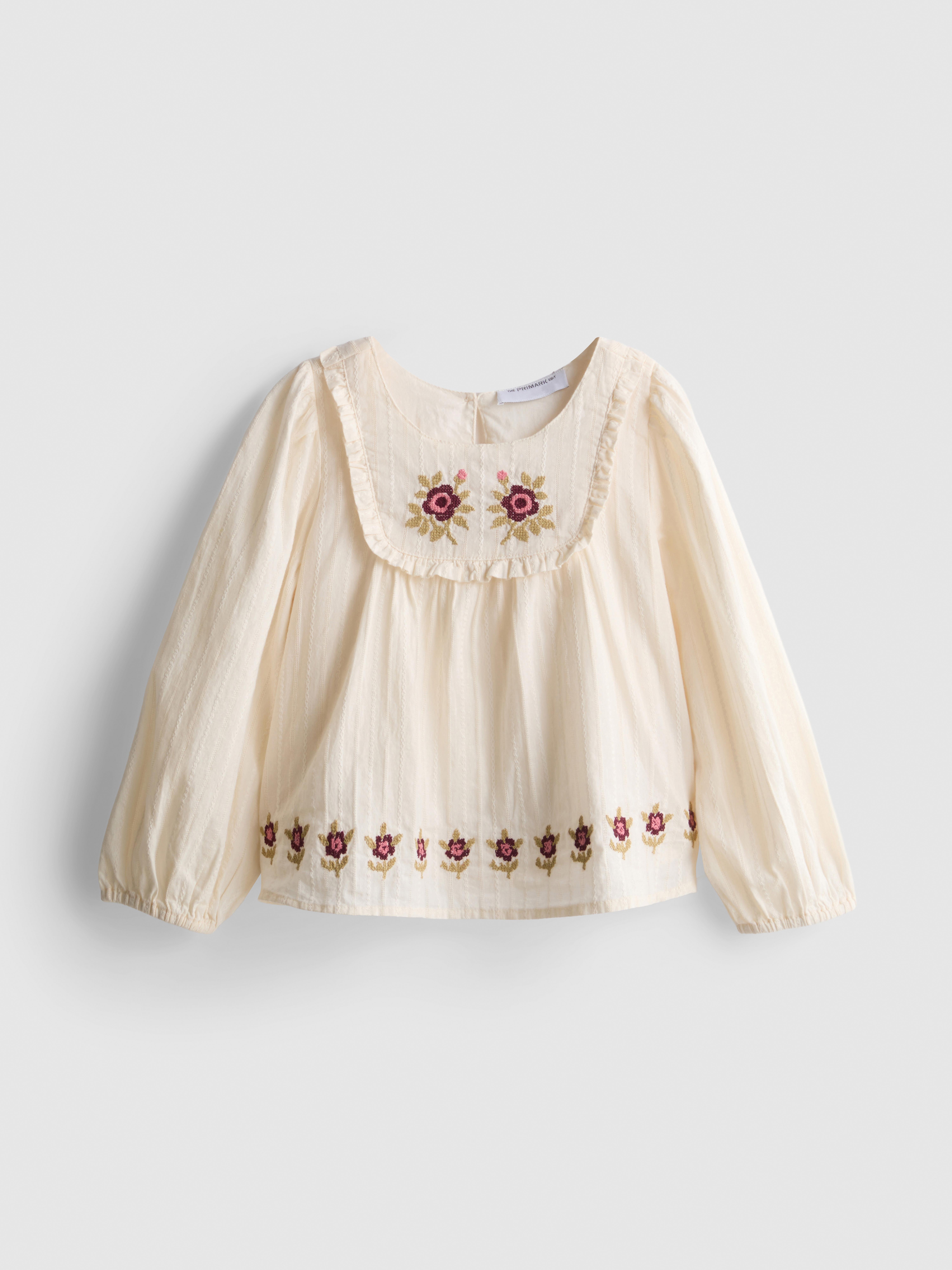 1-12yrs | The Edit Pure Cotton Floral Embroidered Blouse