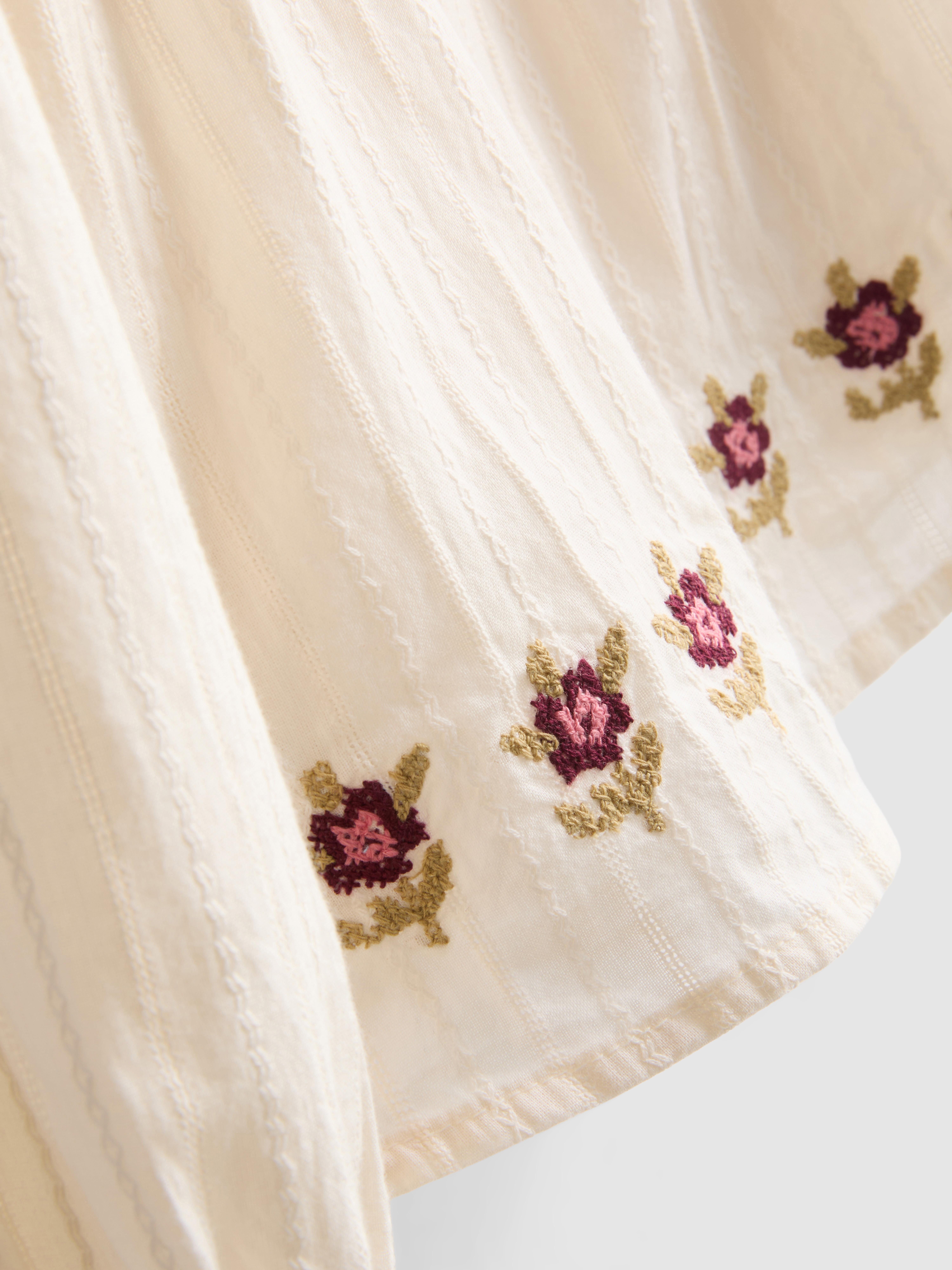 1-12yrs | The Edit Pure Cotton Floral Embroidered Blouse