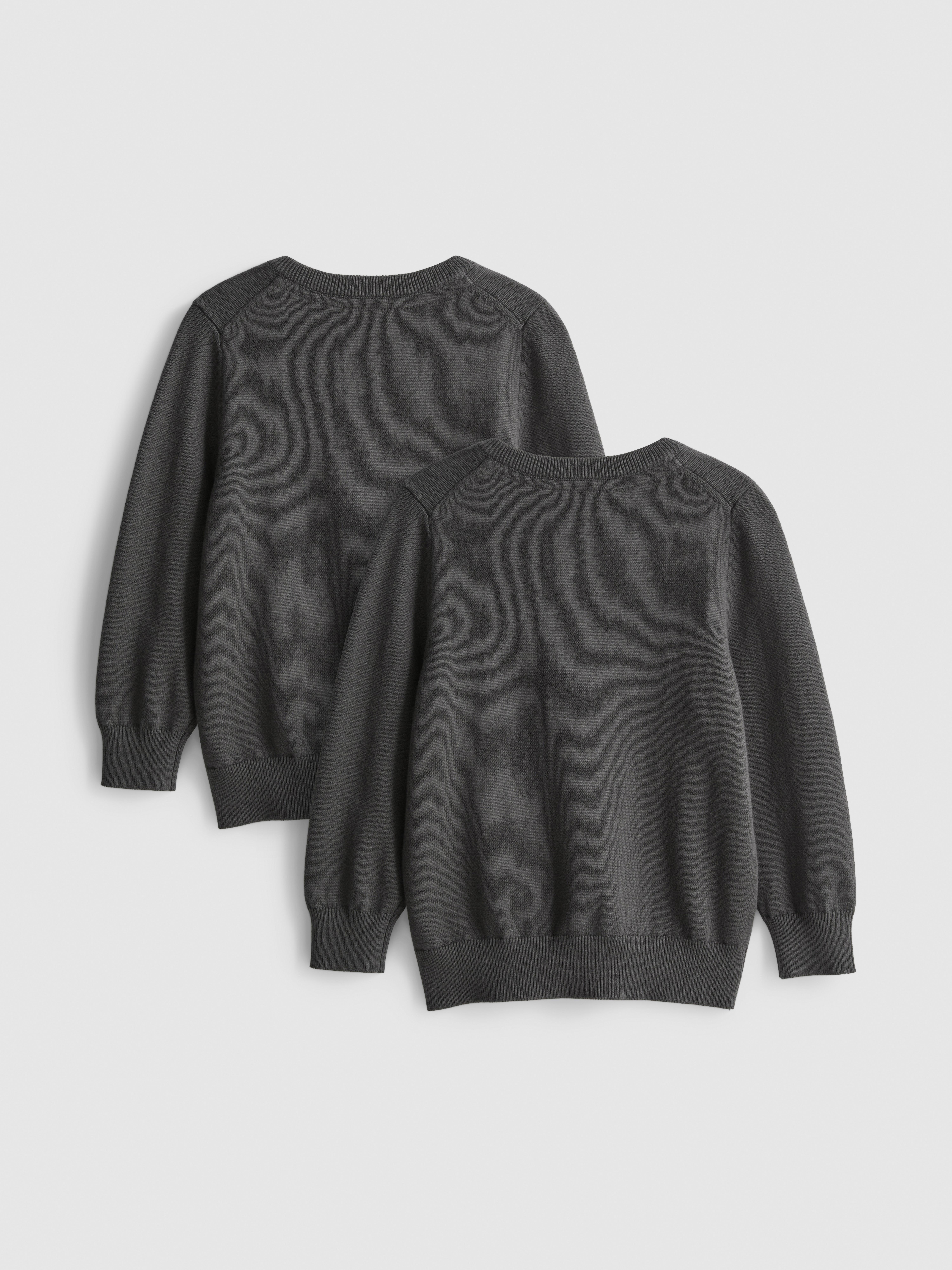 3-7yrs | 2pk Cotton Rich V-Neck School Jumpers