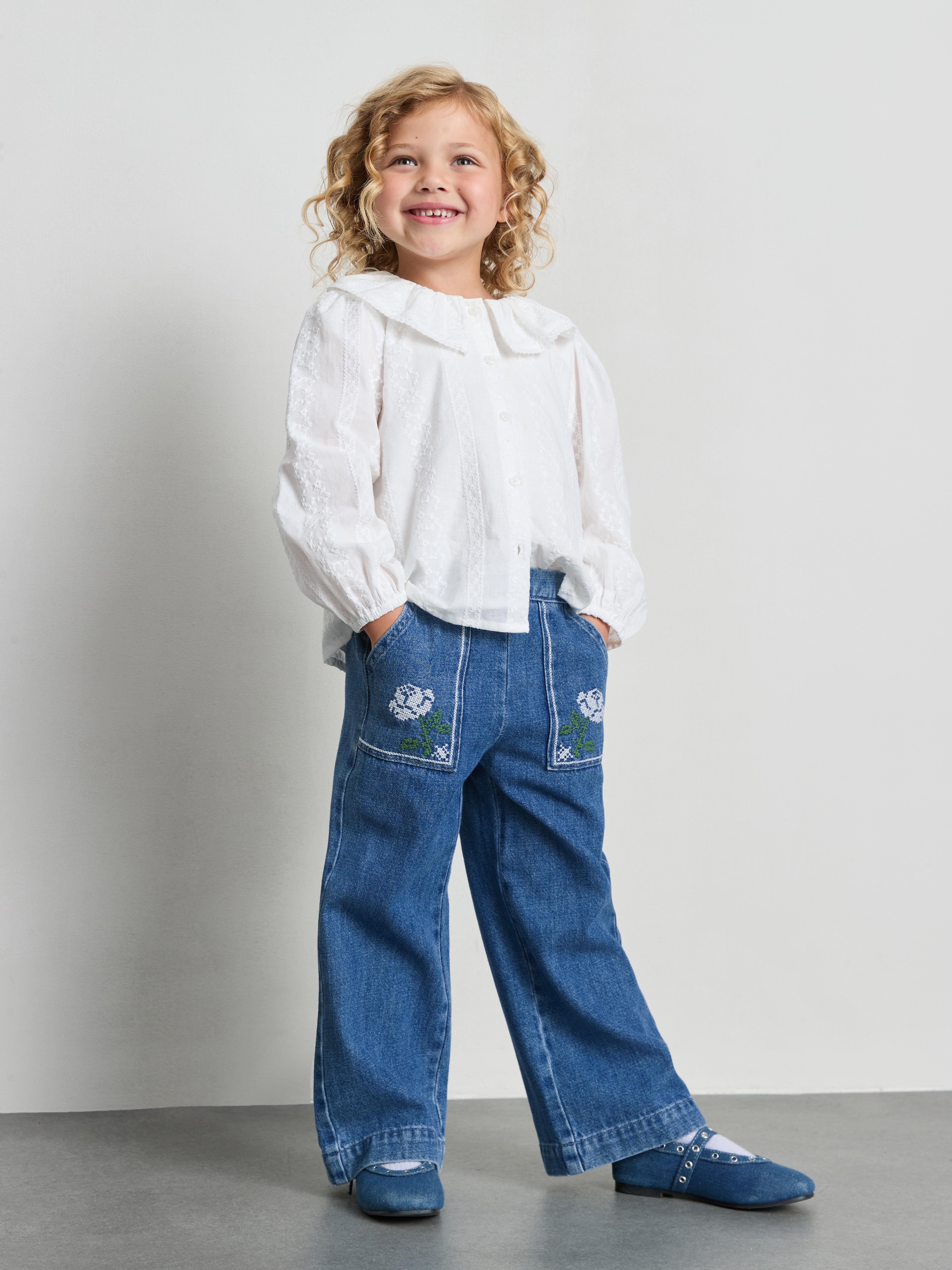 1-12yrs | The Edit Pure Cotton Floral Embroidered Jeans