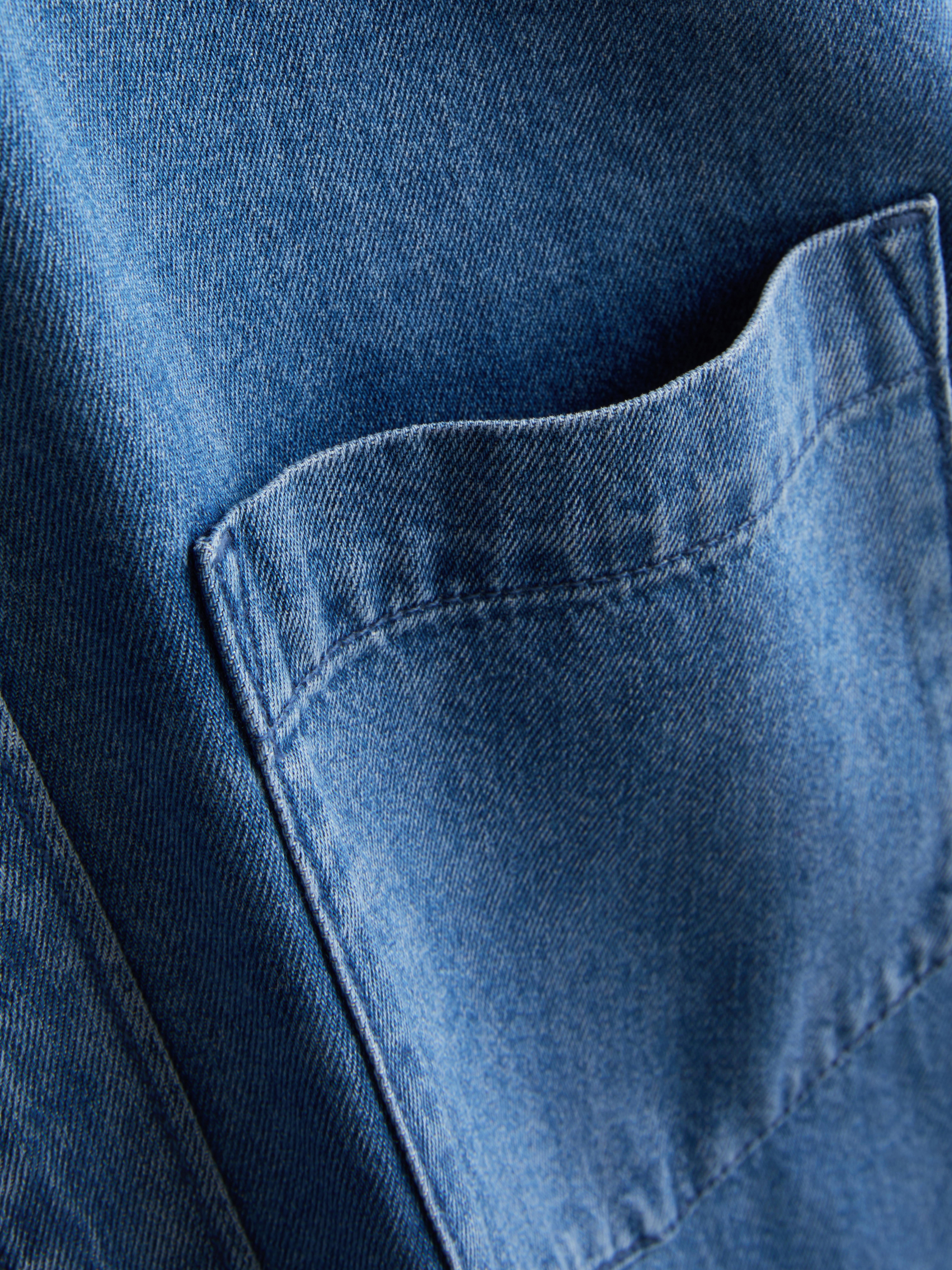 Long-Sleeve Button-Up Denim Shirt