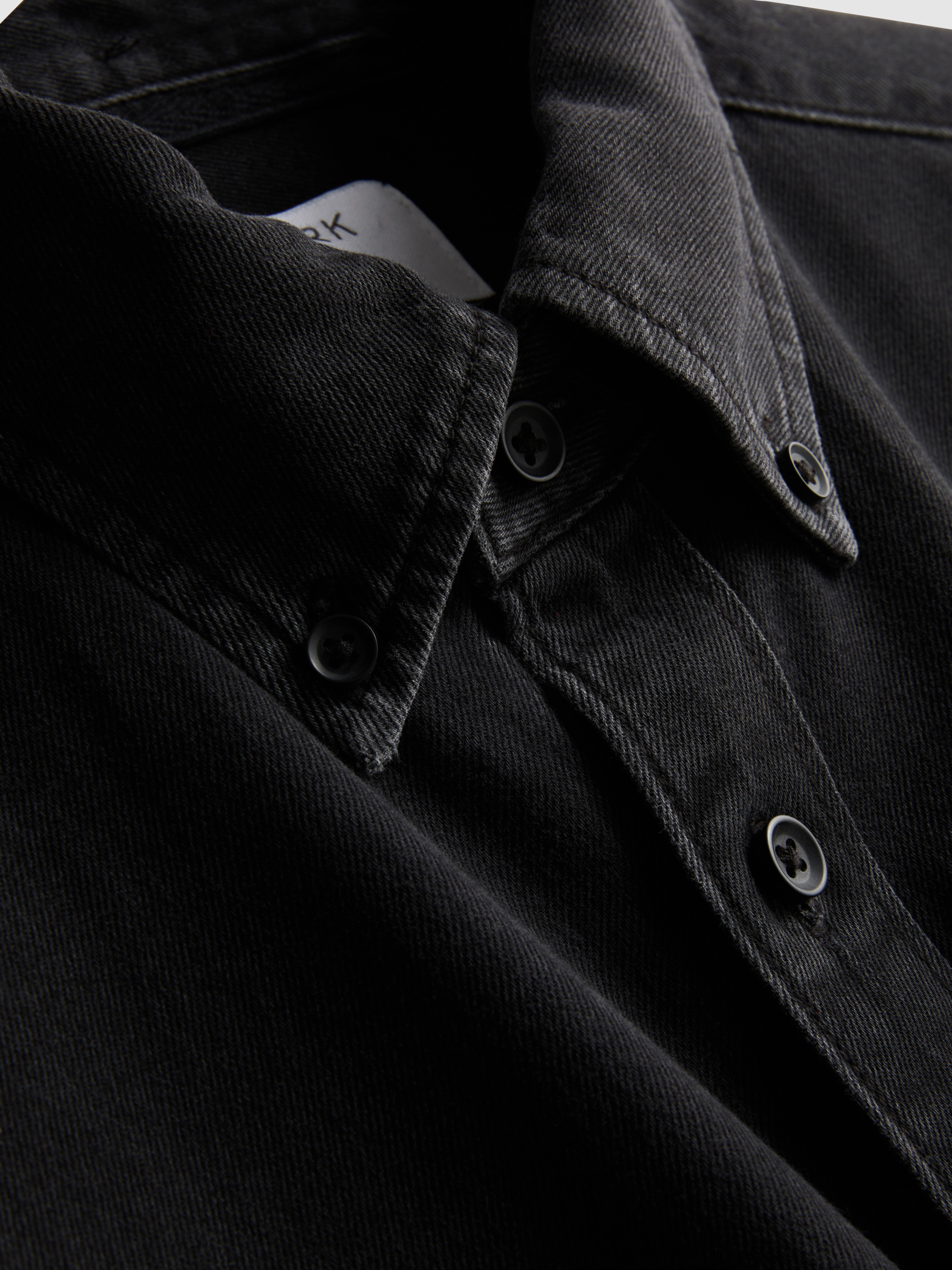 Long-Sleeve Button-Up Denim Shirt