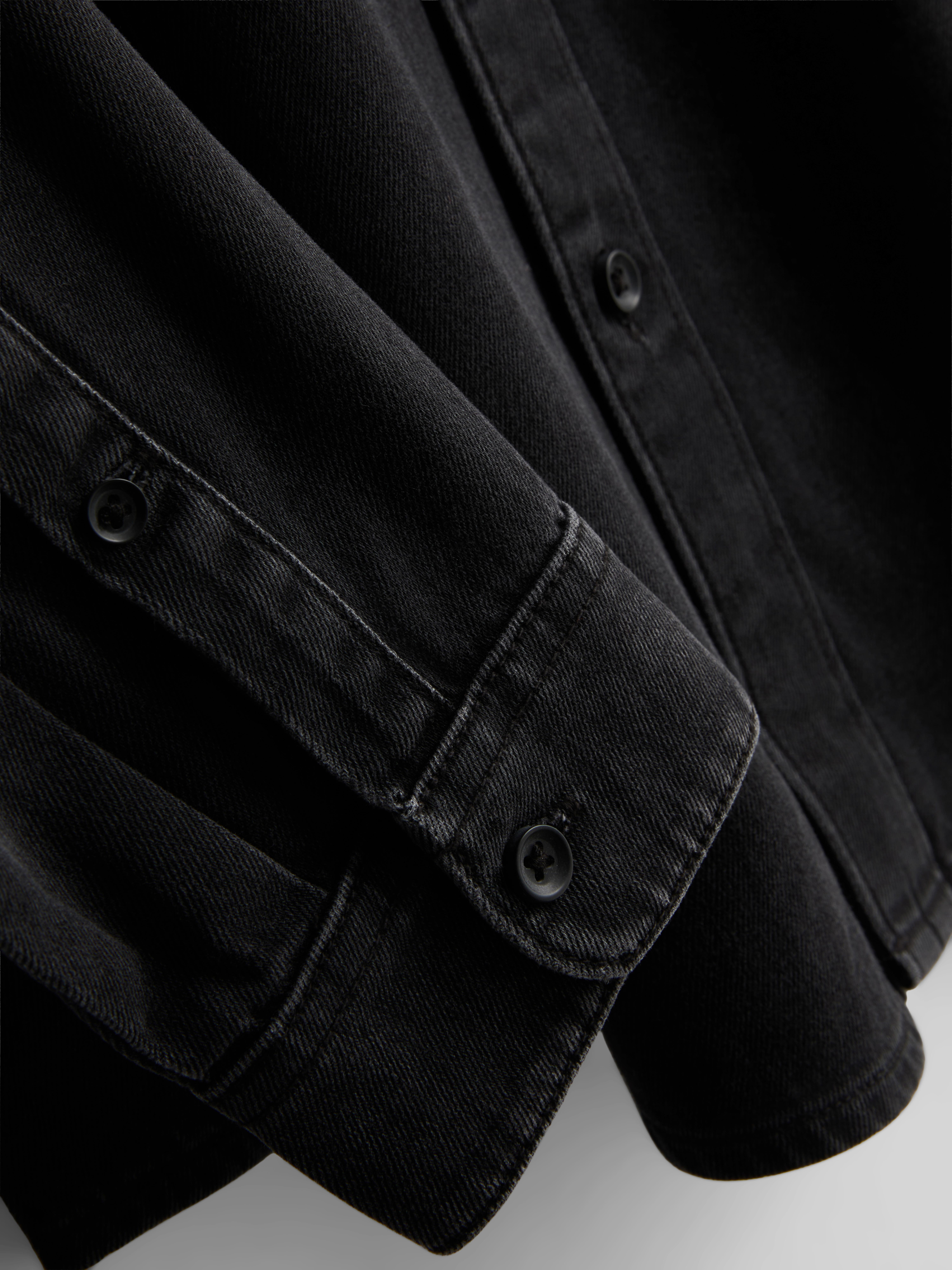 Long-Sleeve Button-Up Denim Shirt