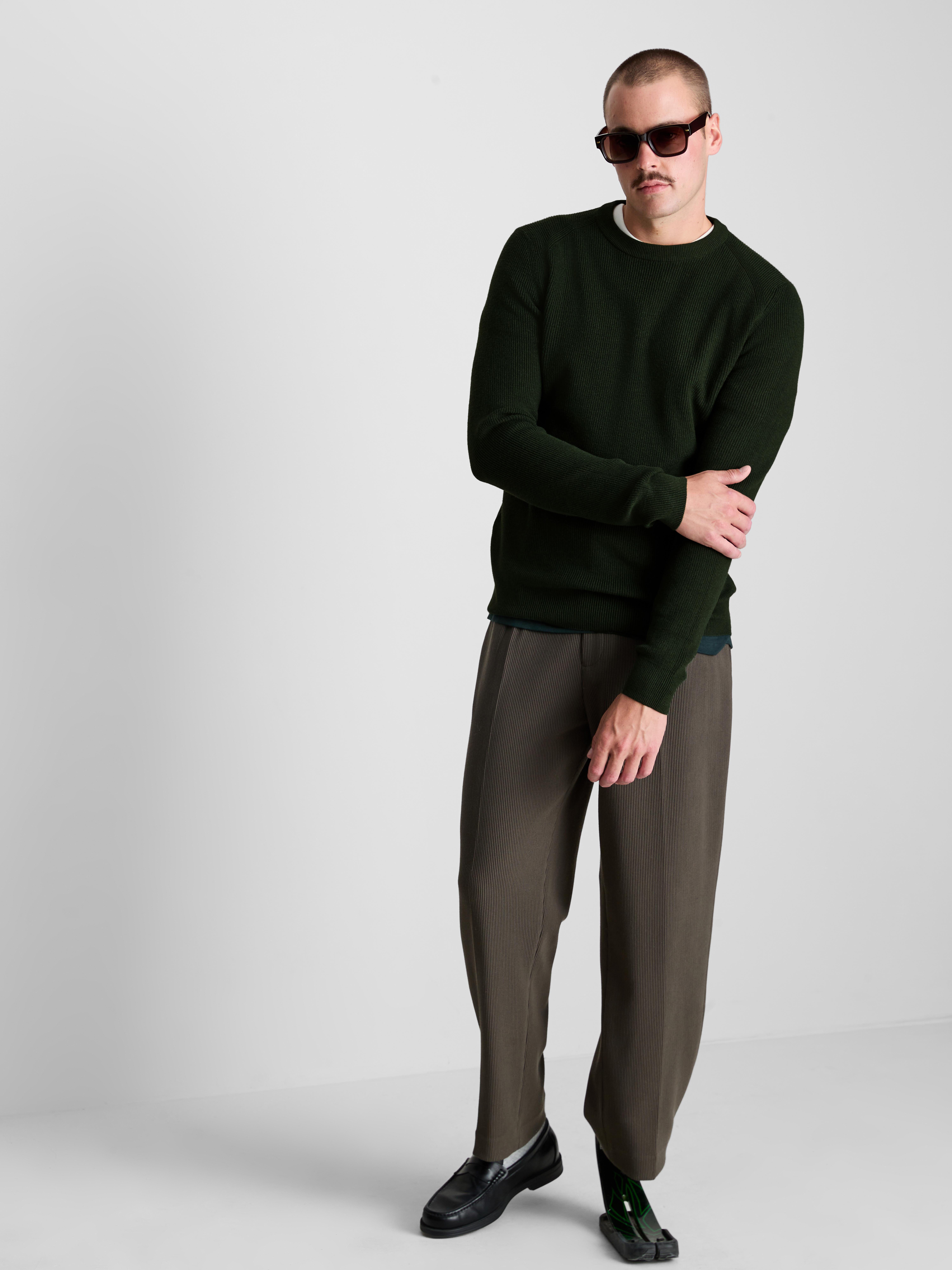 Ribbed Crewneck Sweater