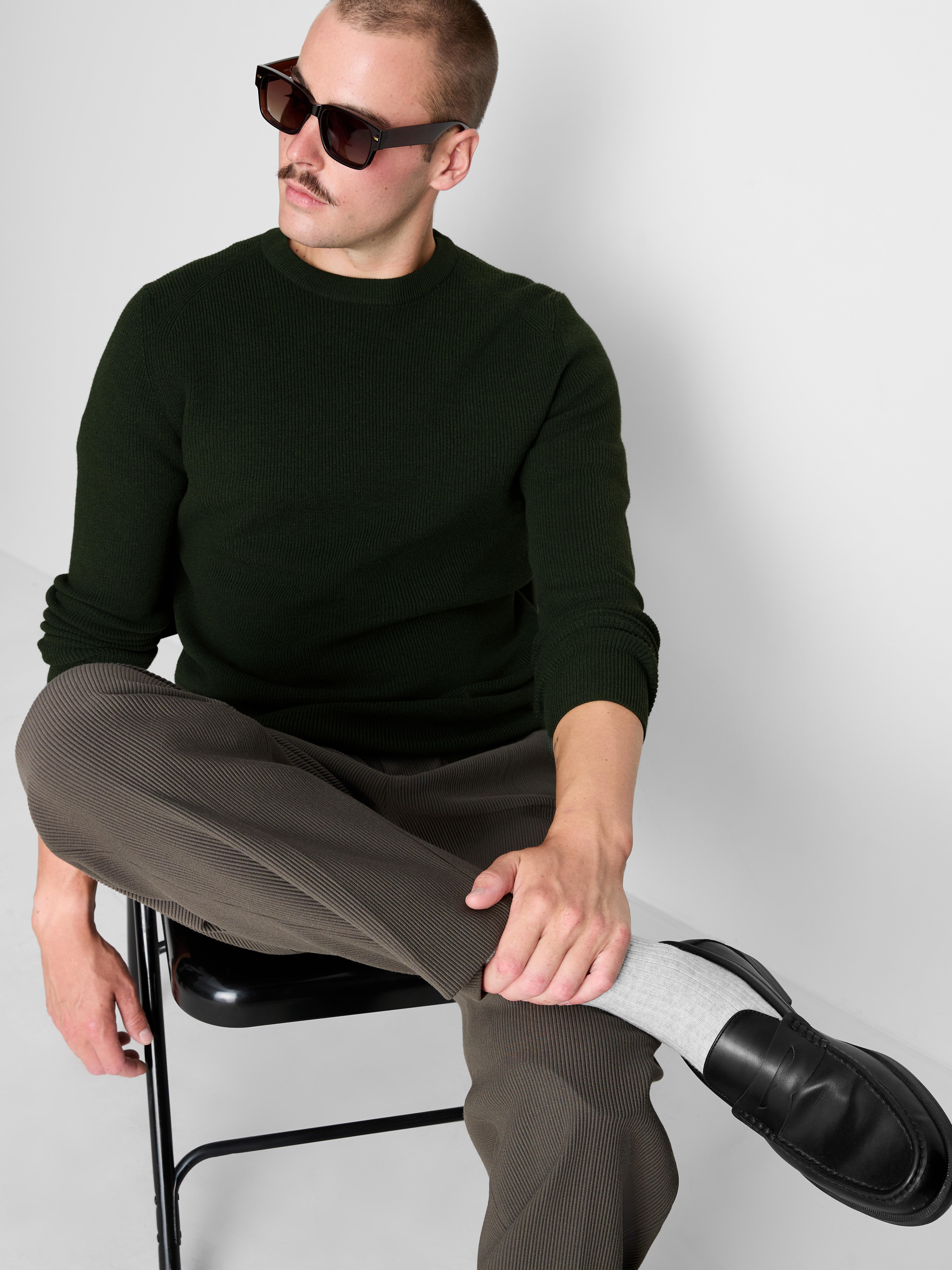 Ribbed Crewneck Sweater