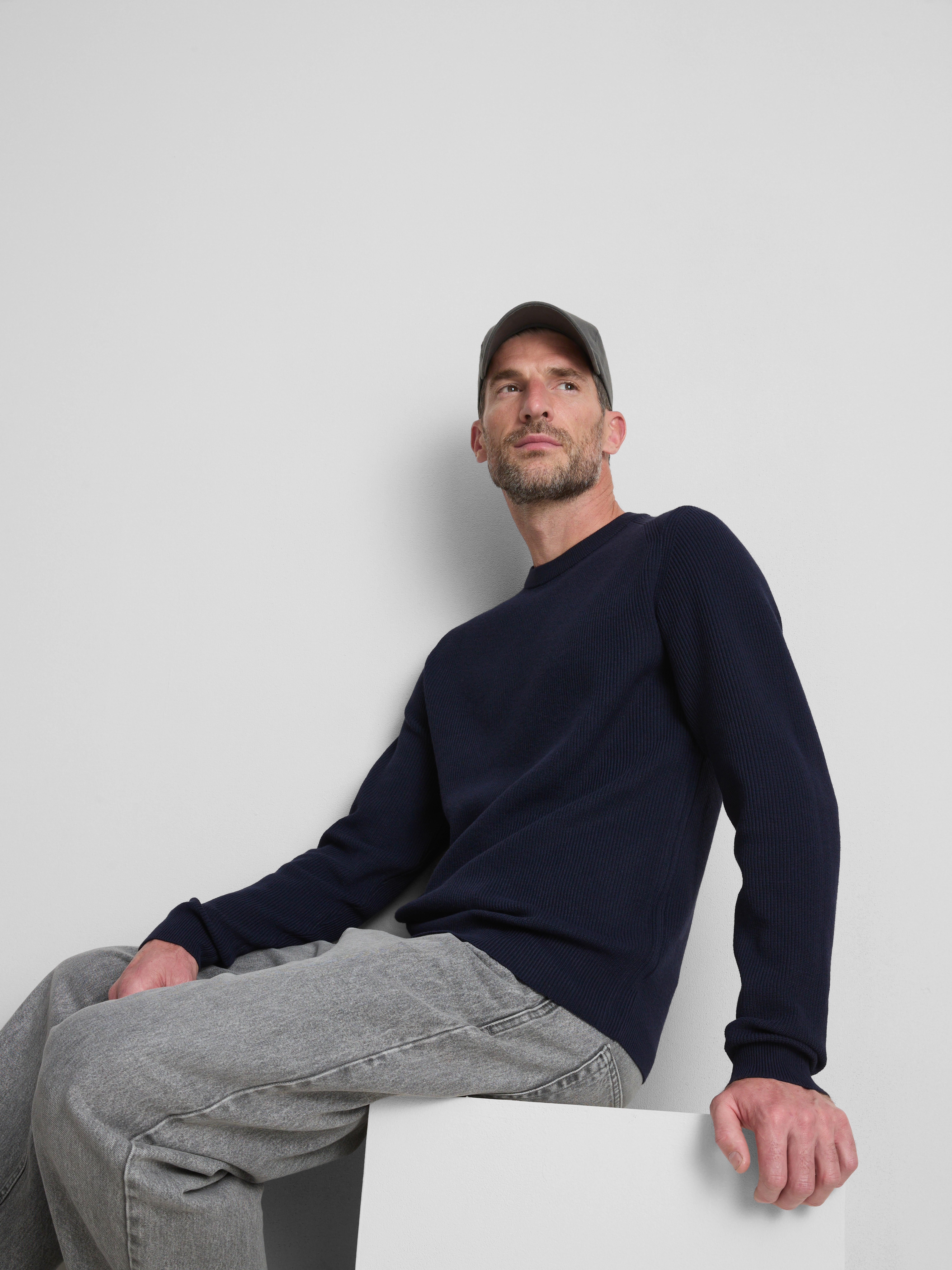 Ribbed Crew Neck Jumper