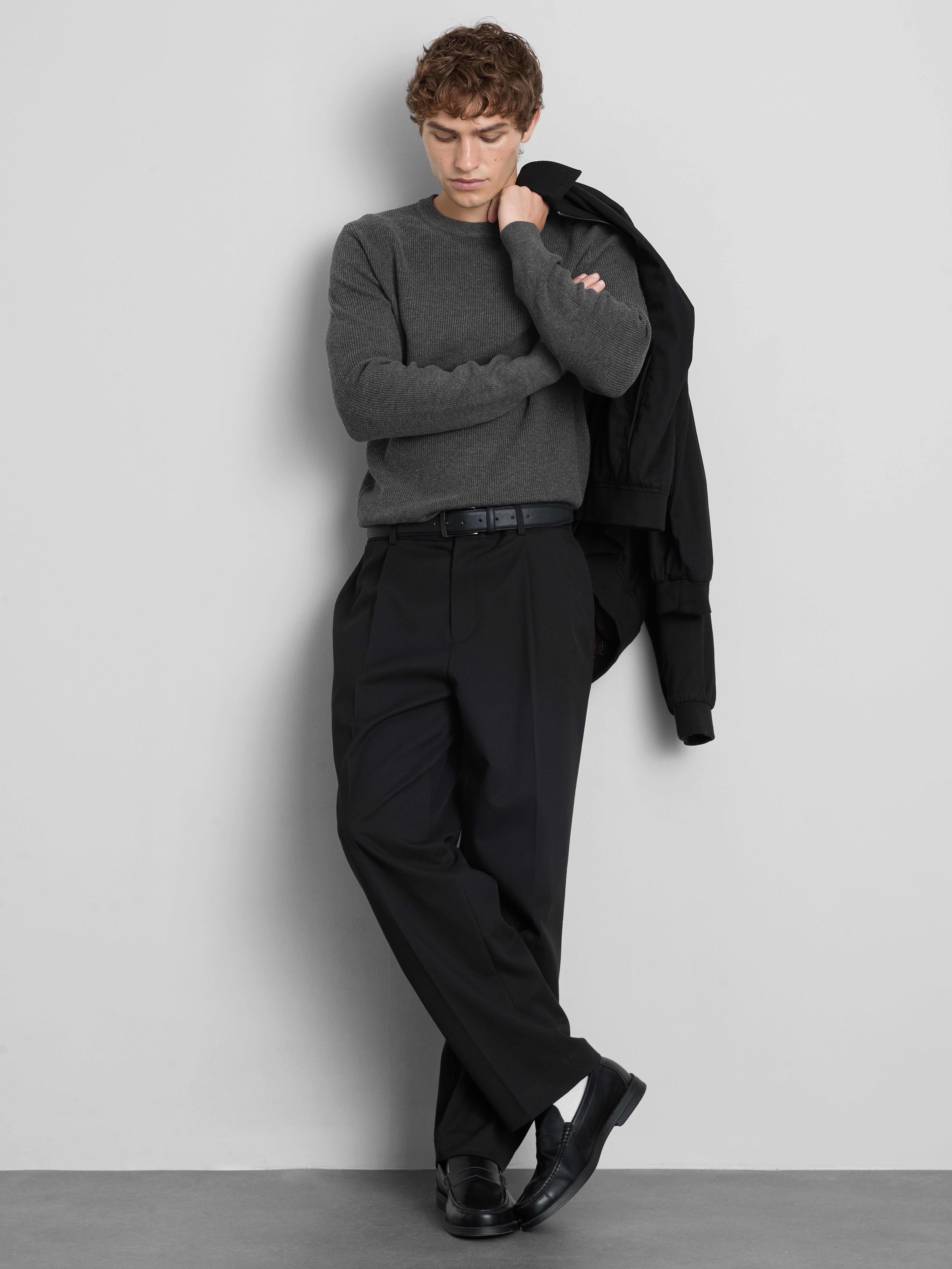 Ribbed Crewneck Sweater
