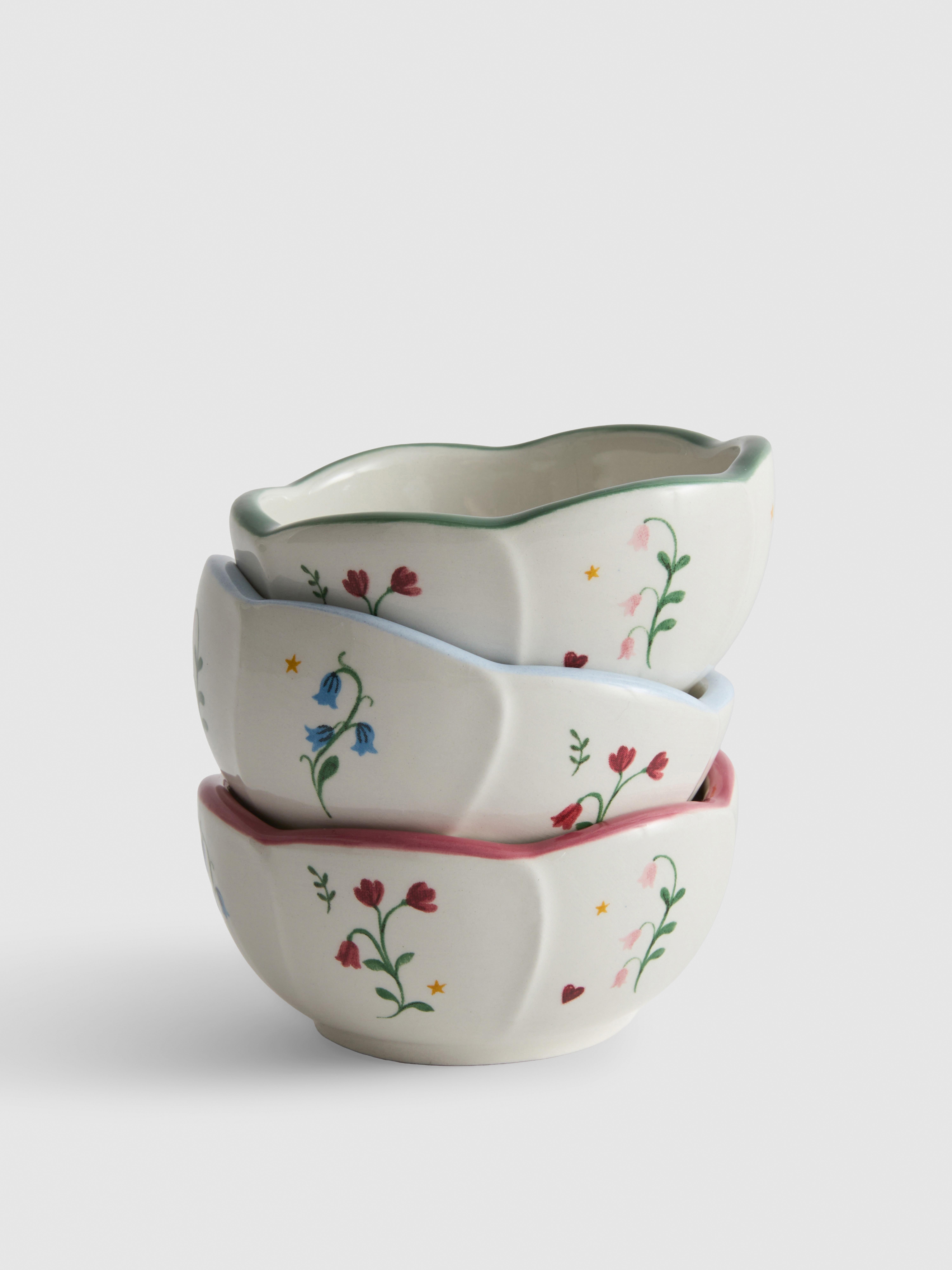 3pk Floral Mini Bowls