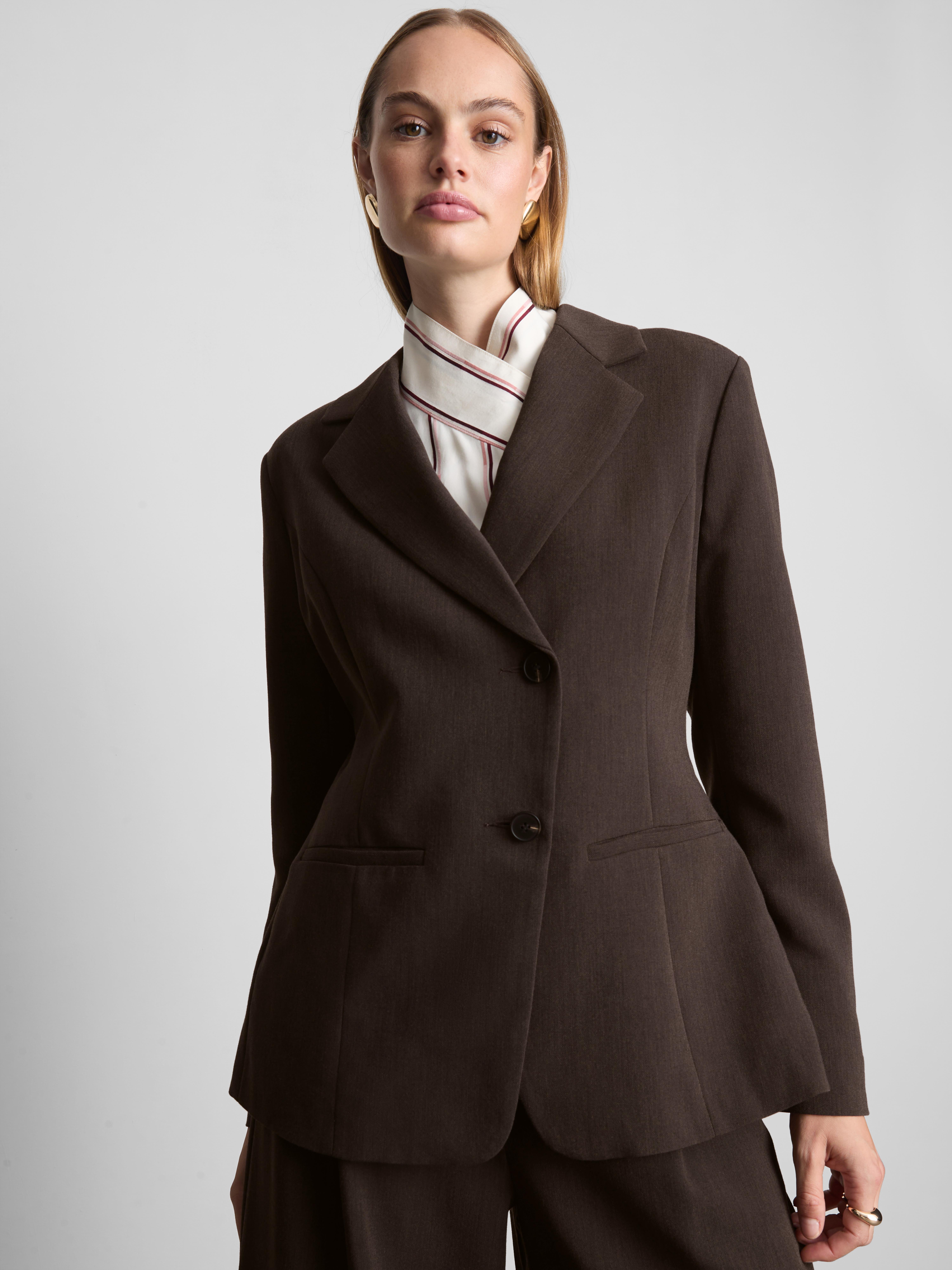 Blazer monopetto mélange The Edit