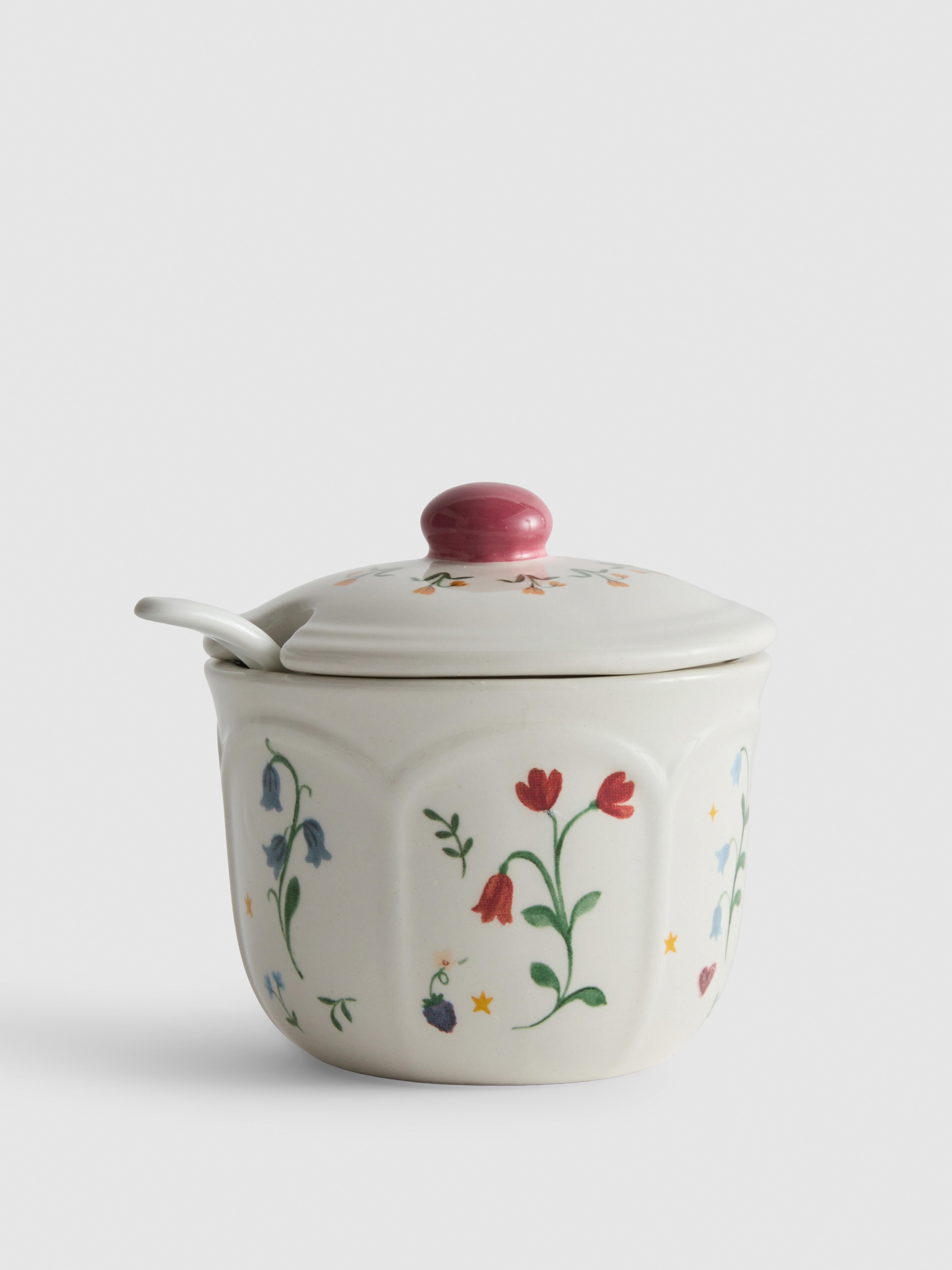Floral Ceramic Sugar Bowl