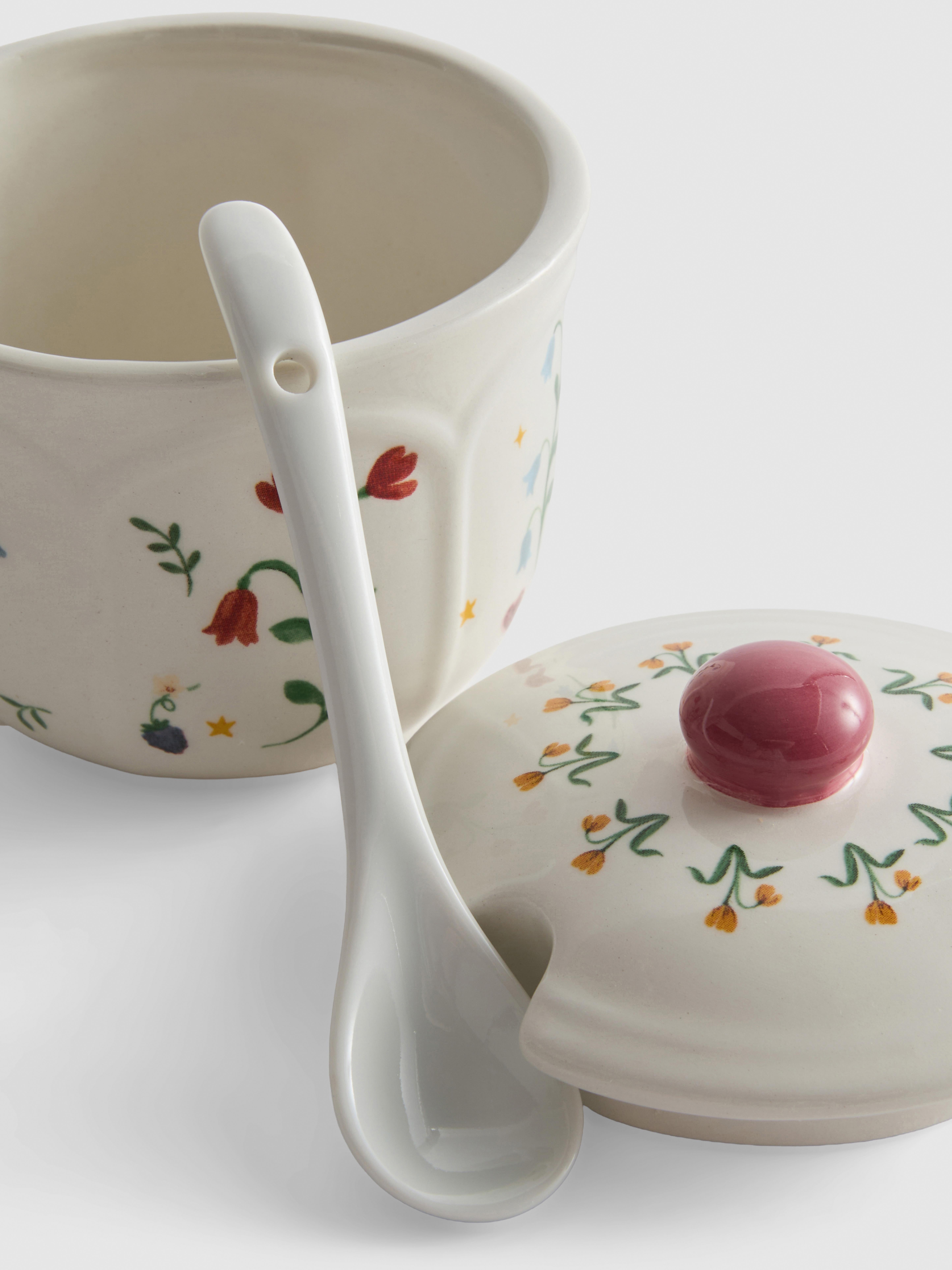 Floral Ceramic Sugar Bowl