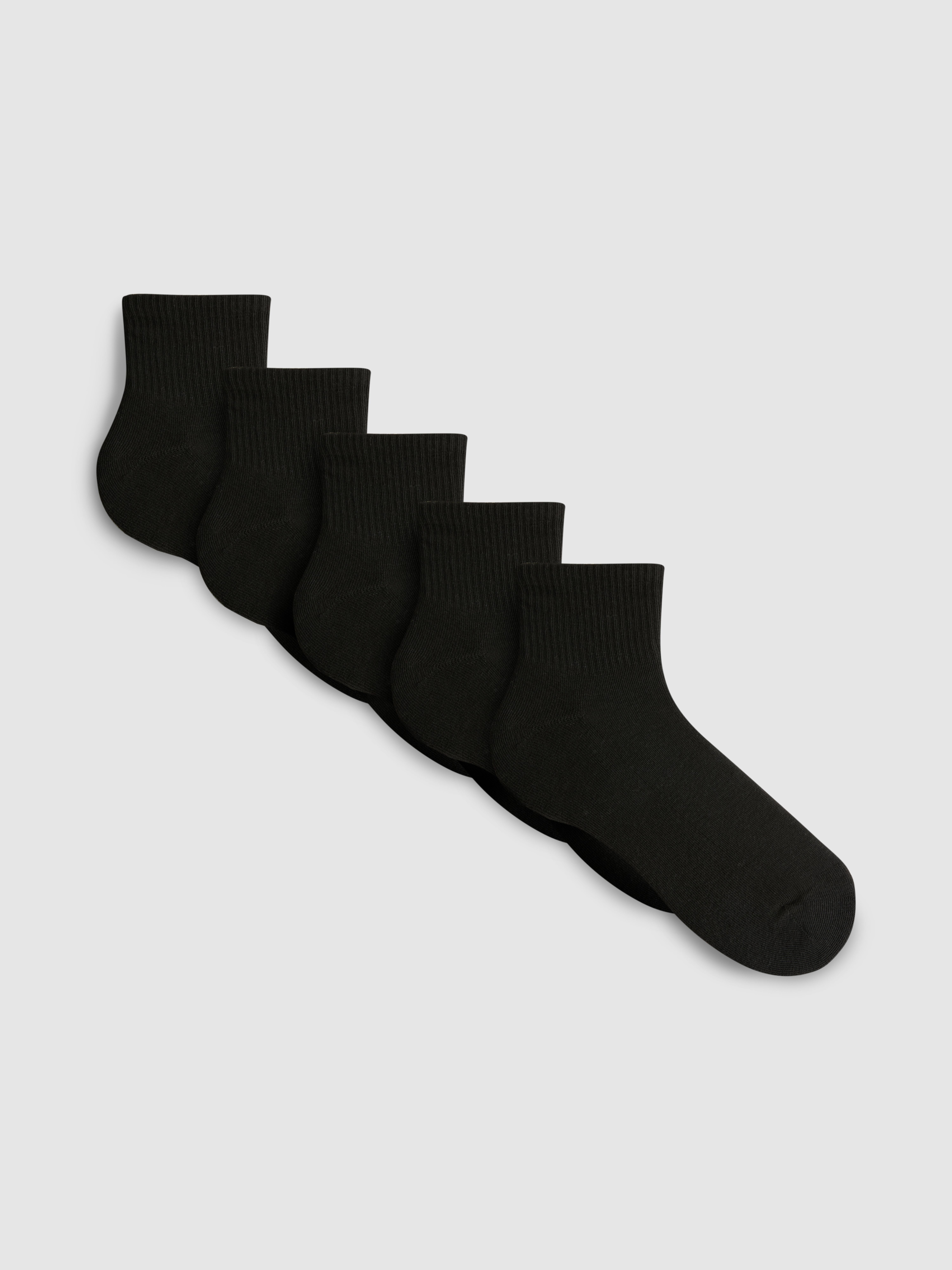 Gerippte Crew-Socken, 5er-Pack