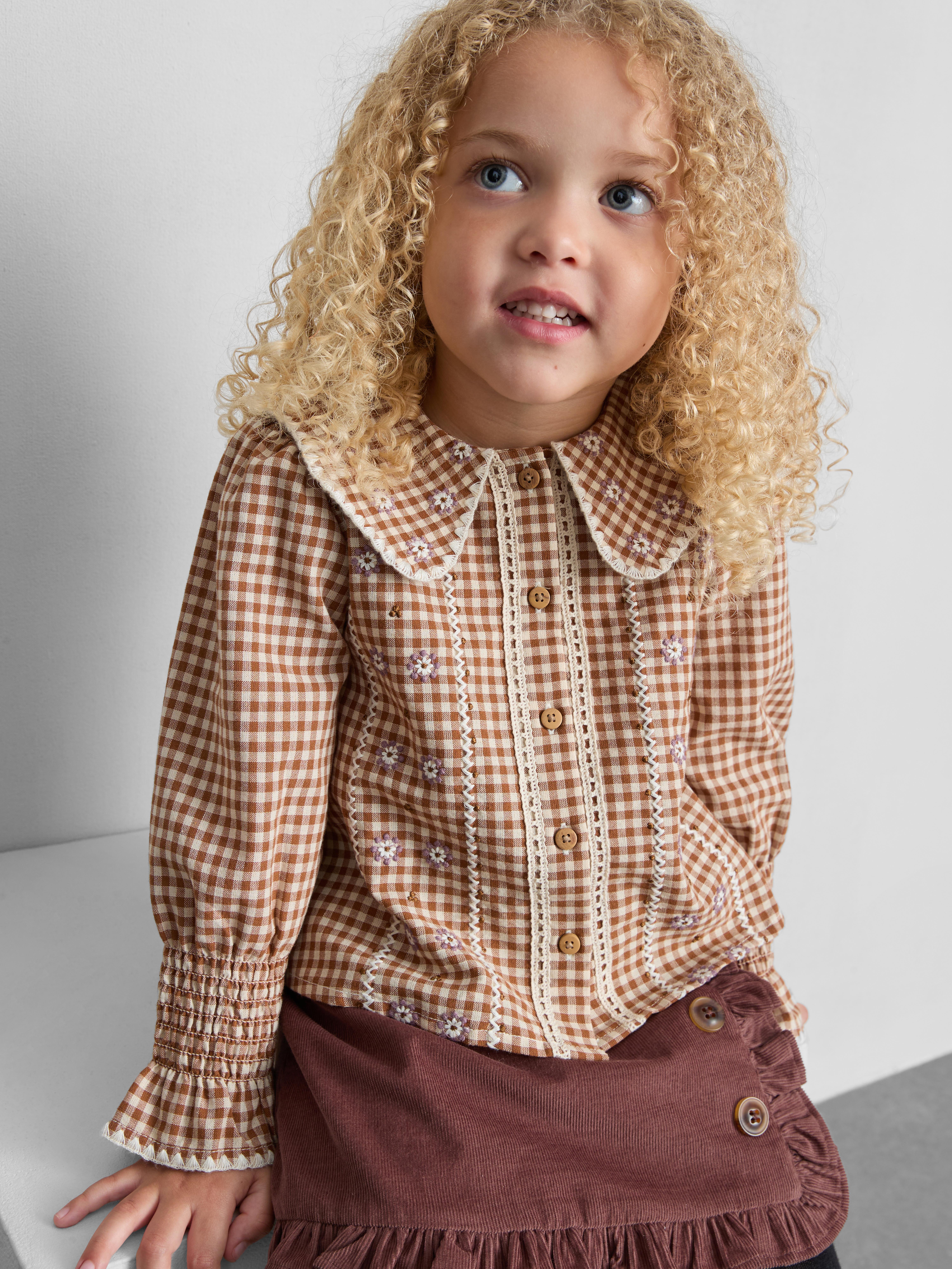 1-12yrs | The Edit Cotton-Rich Gingham Blouse