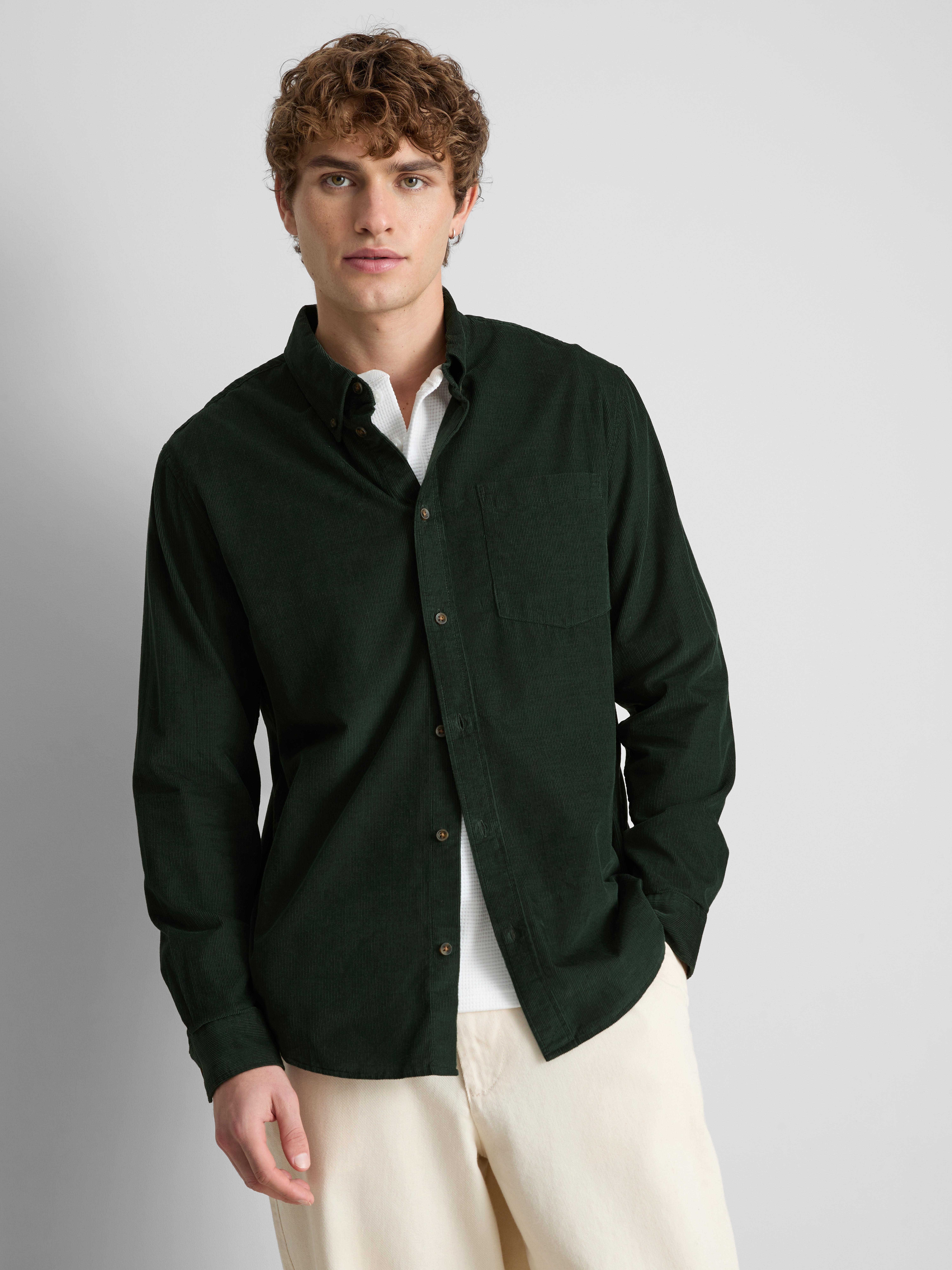 Camisa bombazina puro algodão Verde