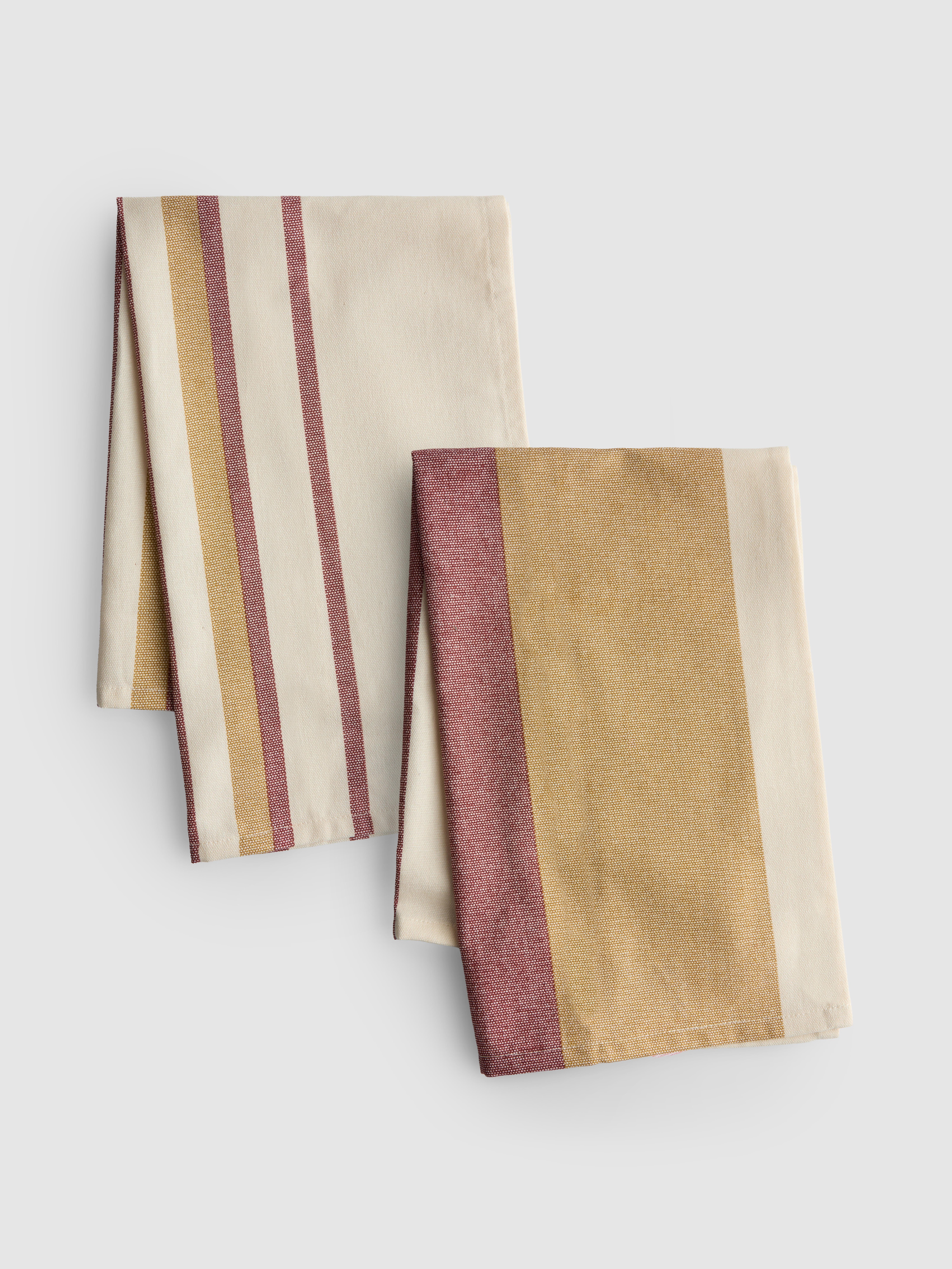 Lot de 2 torchons à motifs Taupe