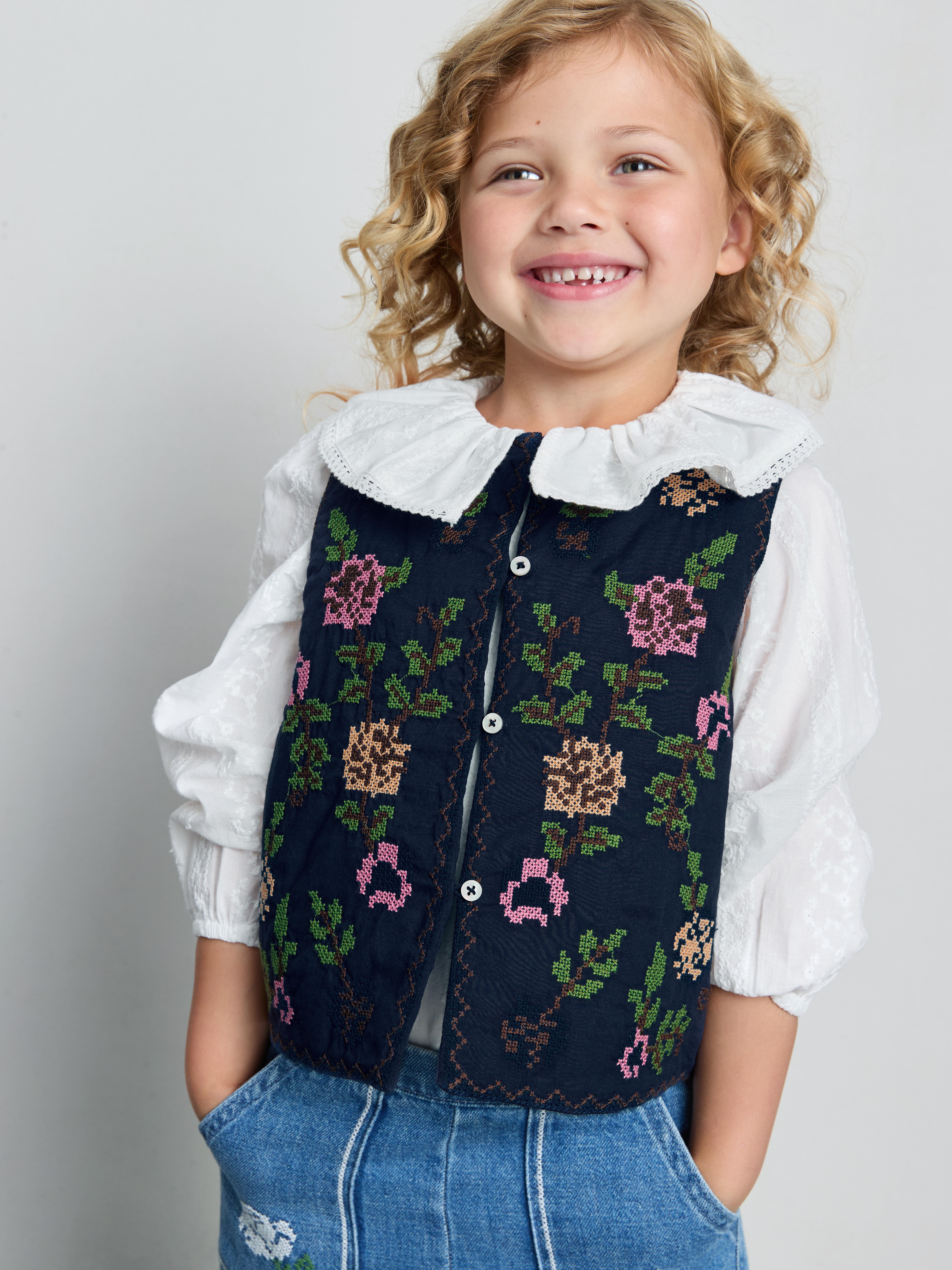 1-12yrs | The Edit Floral Embroidered Vest