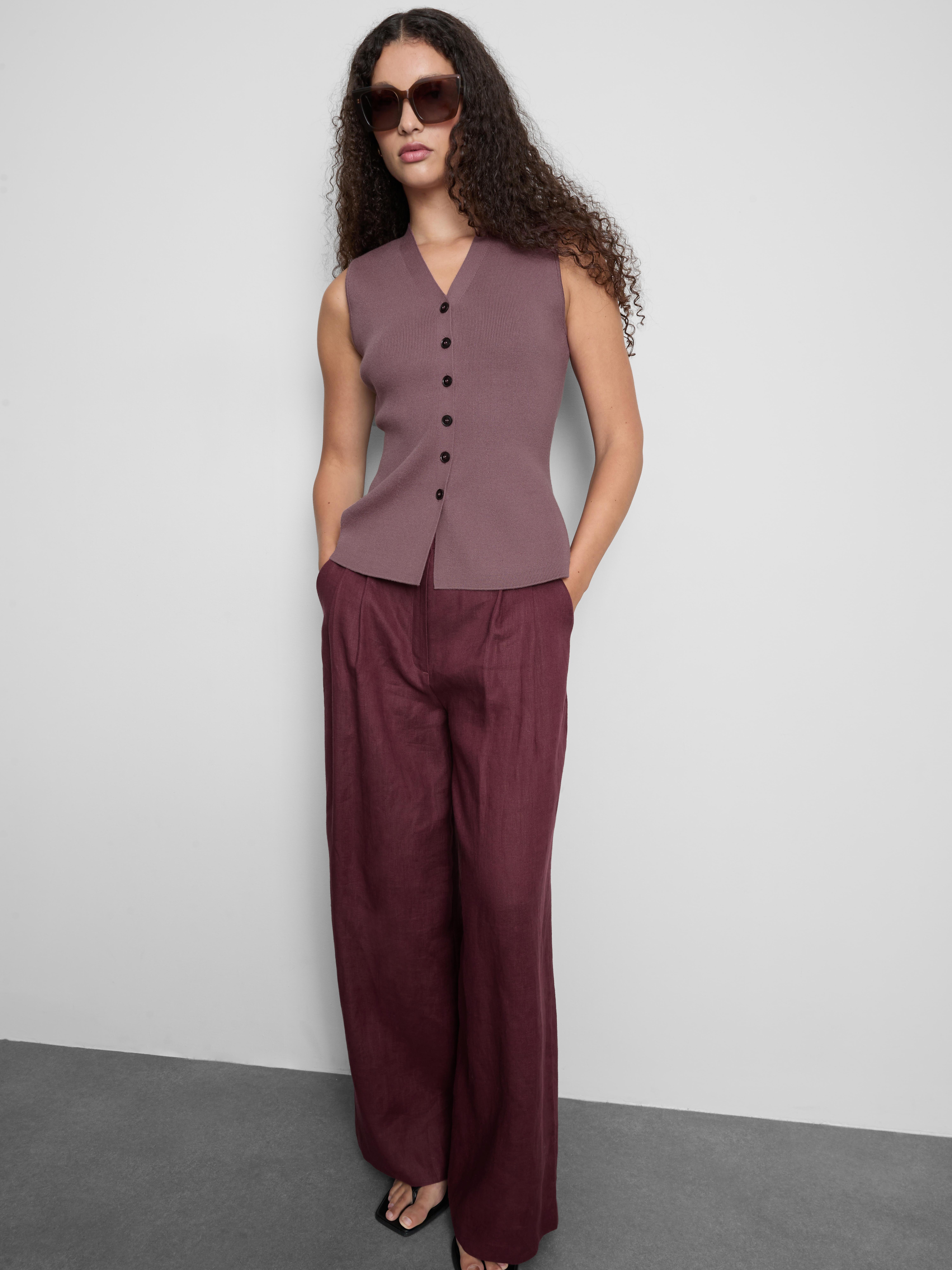 The Edit Knitted Sleeveless Peplum Waistcoat
