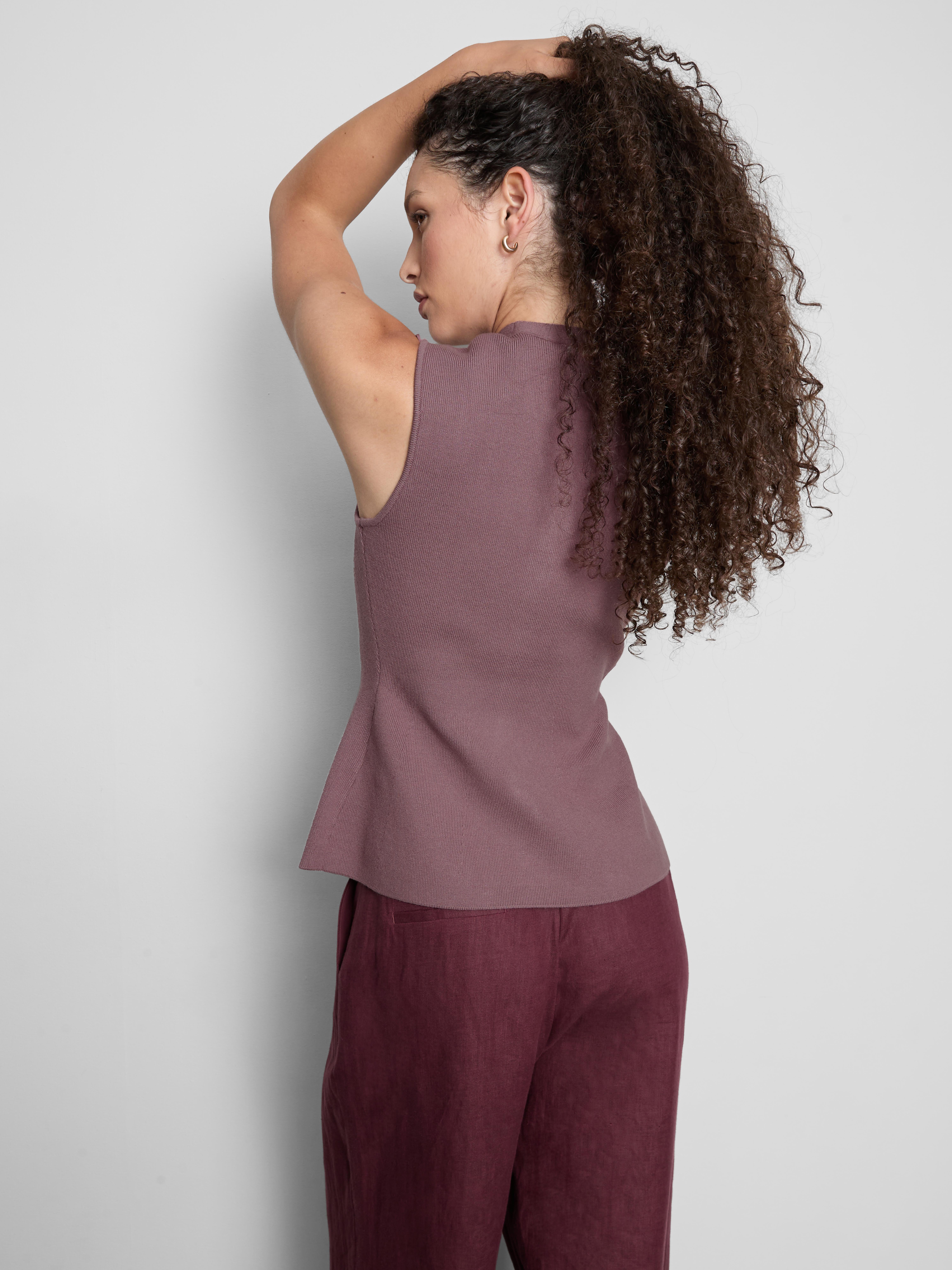 The Edit Knitted Sleeveless Peplum Waistcoat