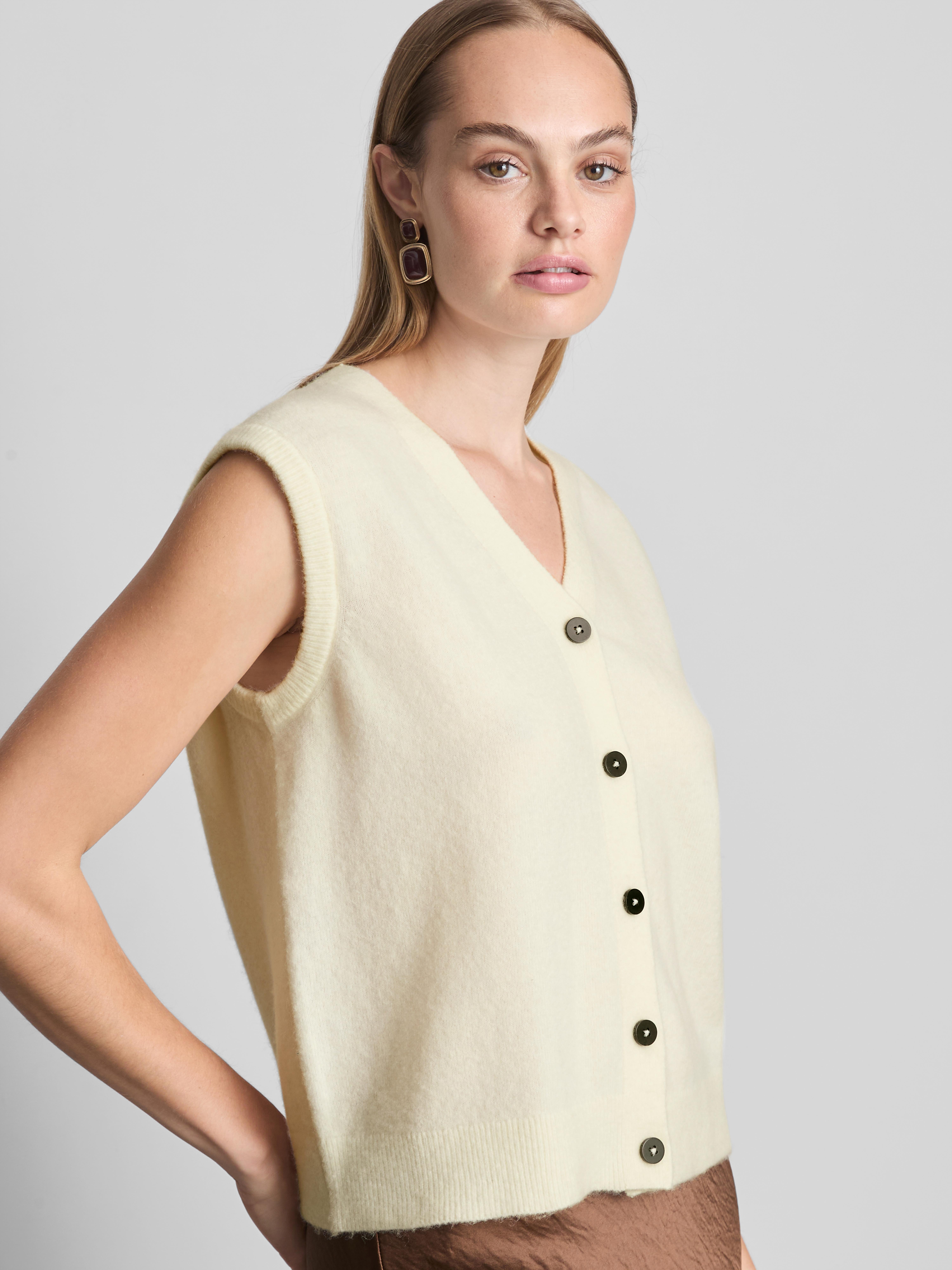 Women's Cream The Edit Wool-Rich Scarf Vest | Primark