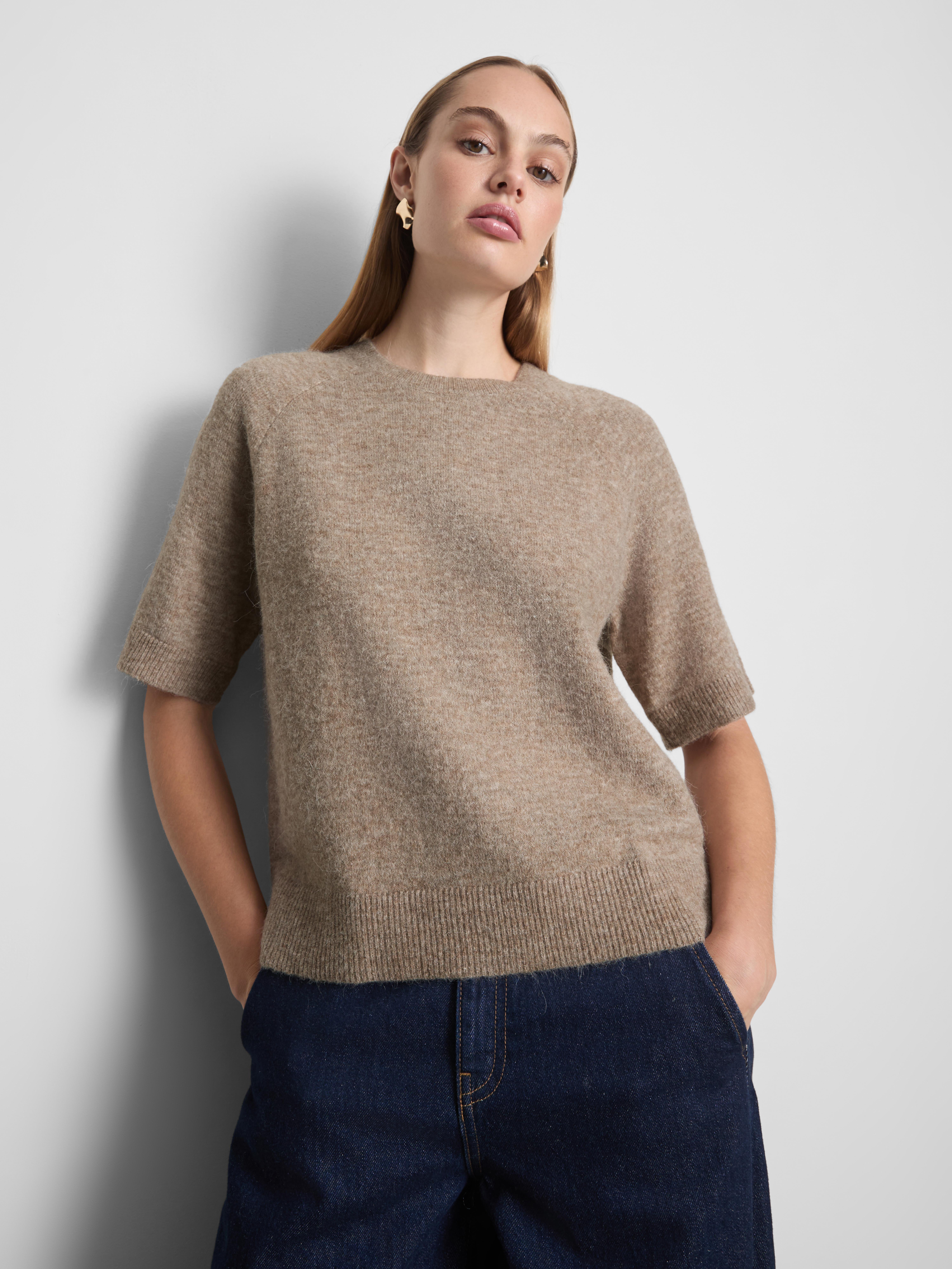 The Edit Brushed Knit Short Sleeve Tee