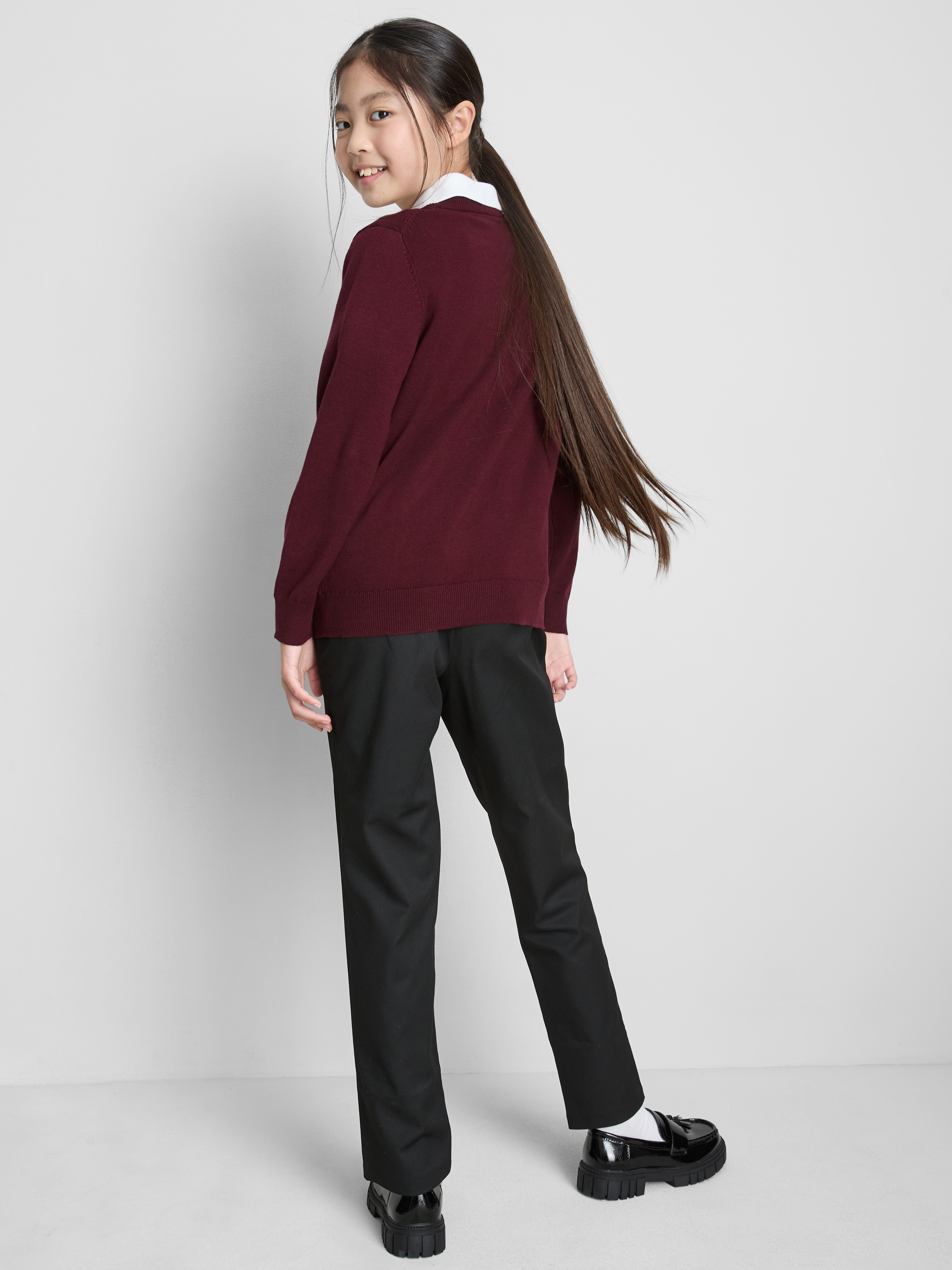 7-15yrs | 2pk Cotton Rich V-Neck School Jumpers