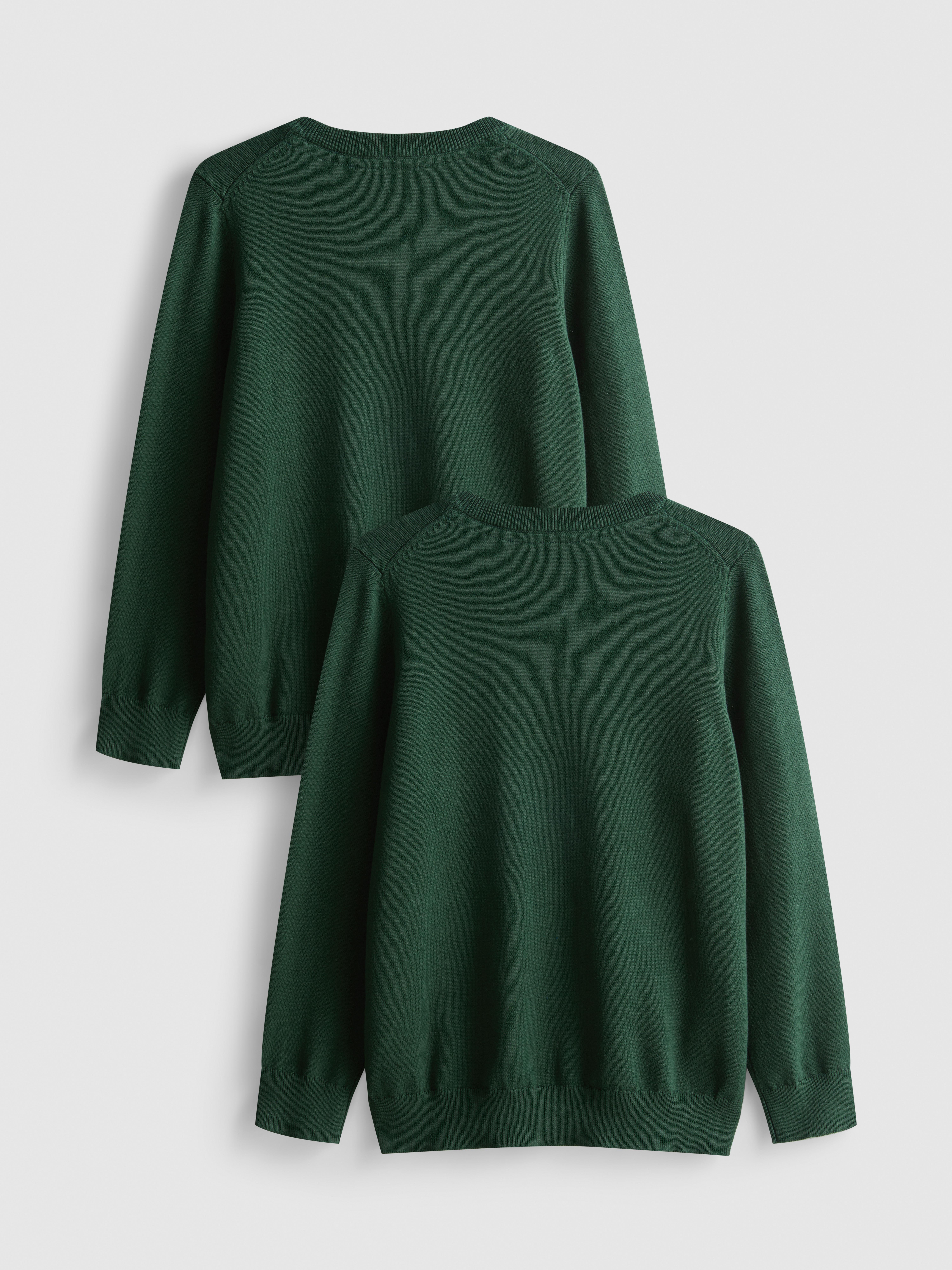 7-15yrs | 2pk Cotton Rich V-Neck School Jumpers