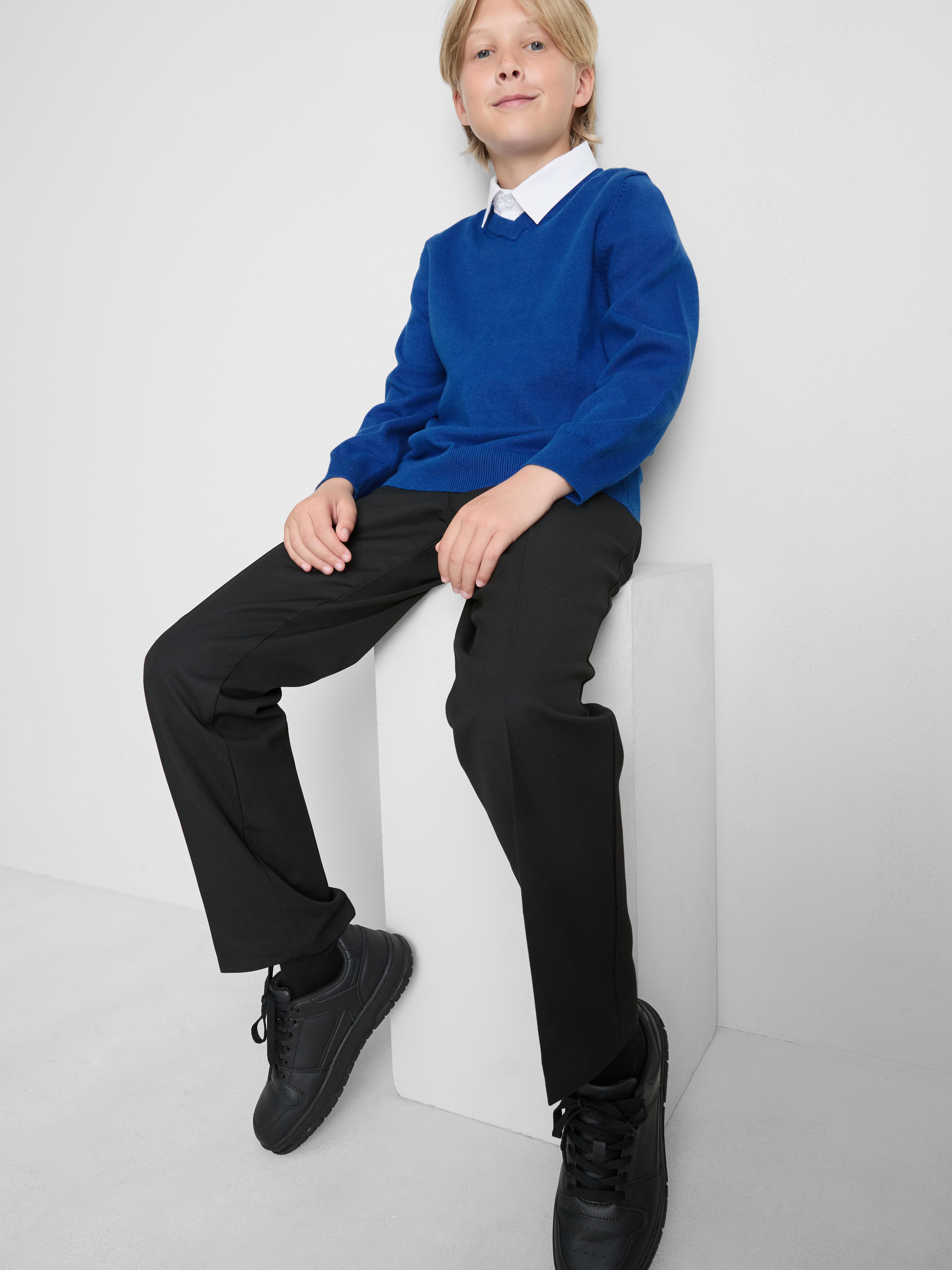 7-15yrs | 2pk Cotton Rich V-Neck School Jumpers