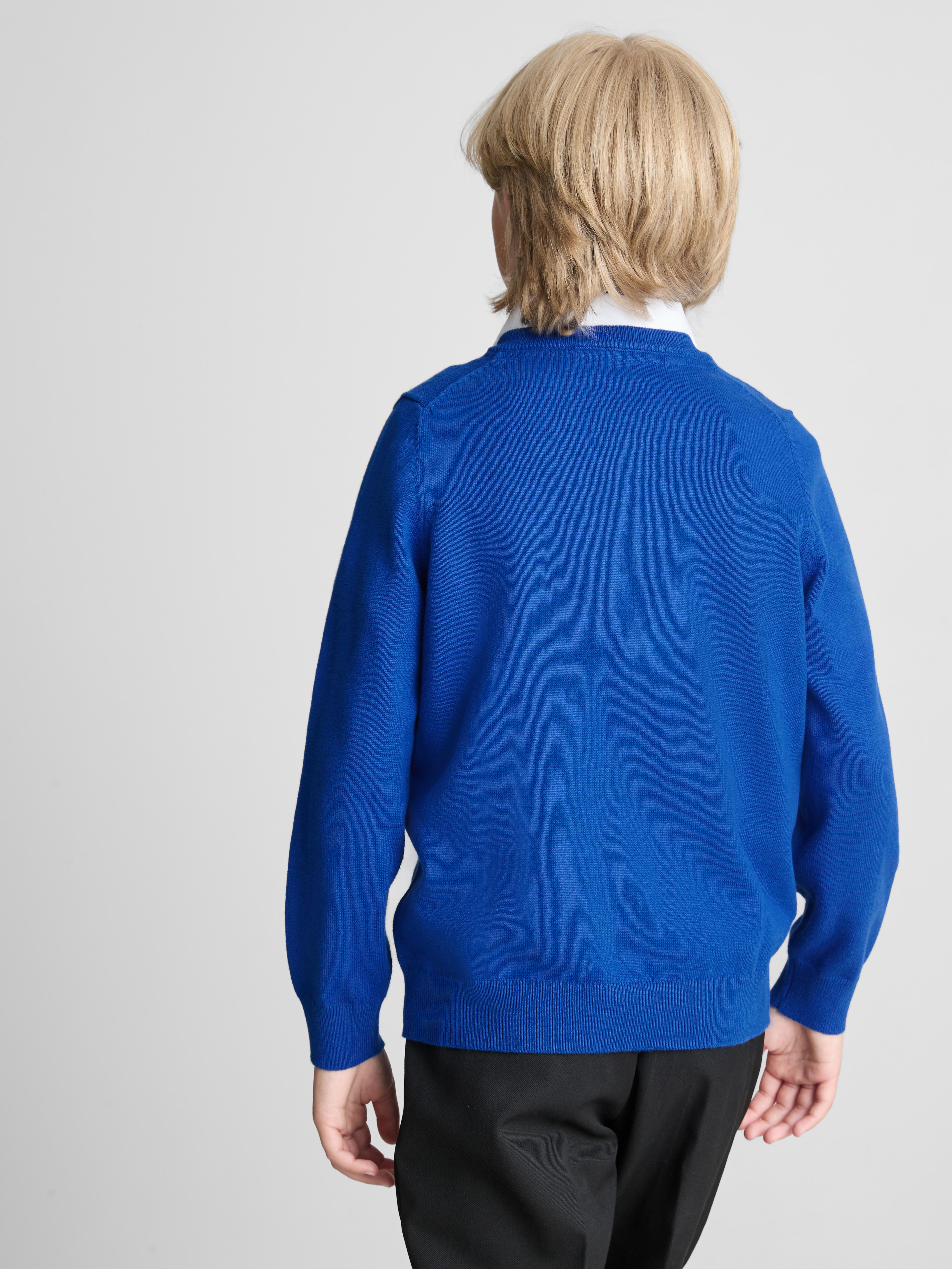 7-15yrs | 2pk Unisex Cotton Rich V-Neck School Jumpers
