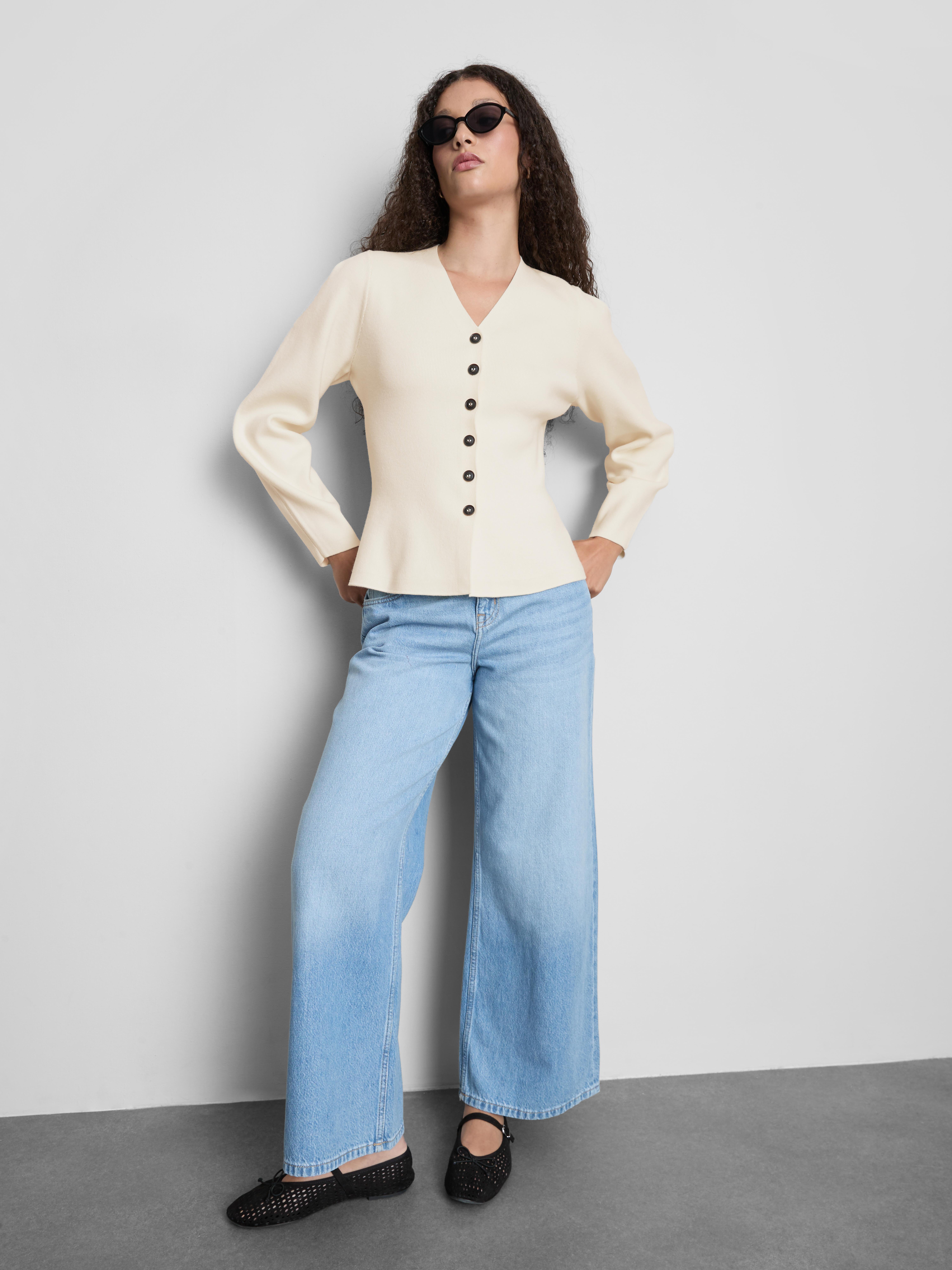 The Edit Sculpted V-Neck Cardigan