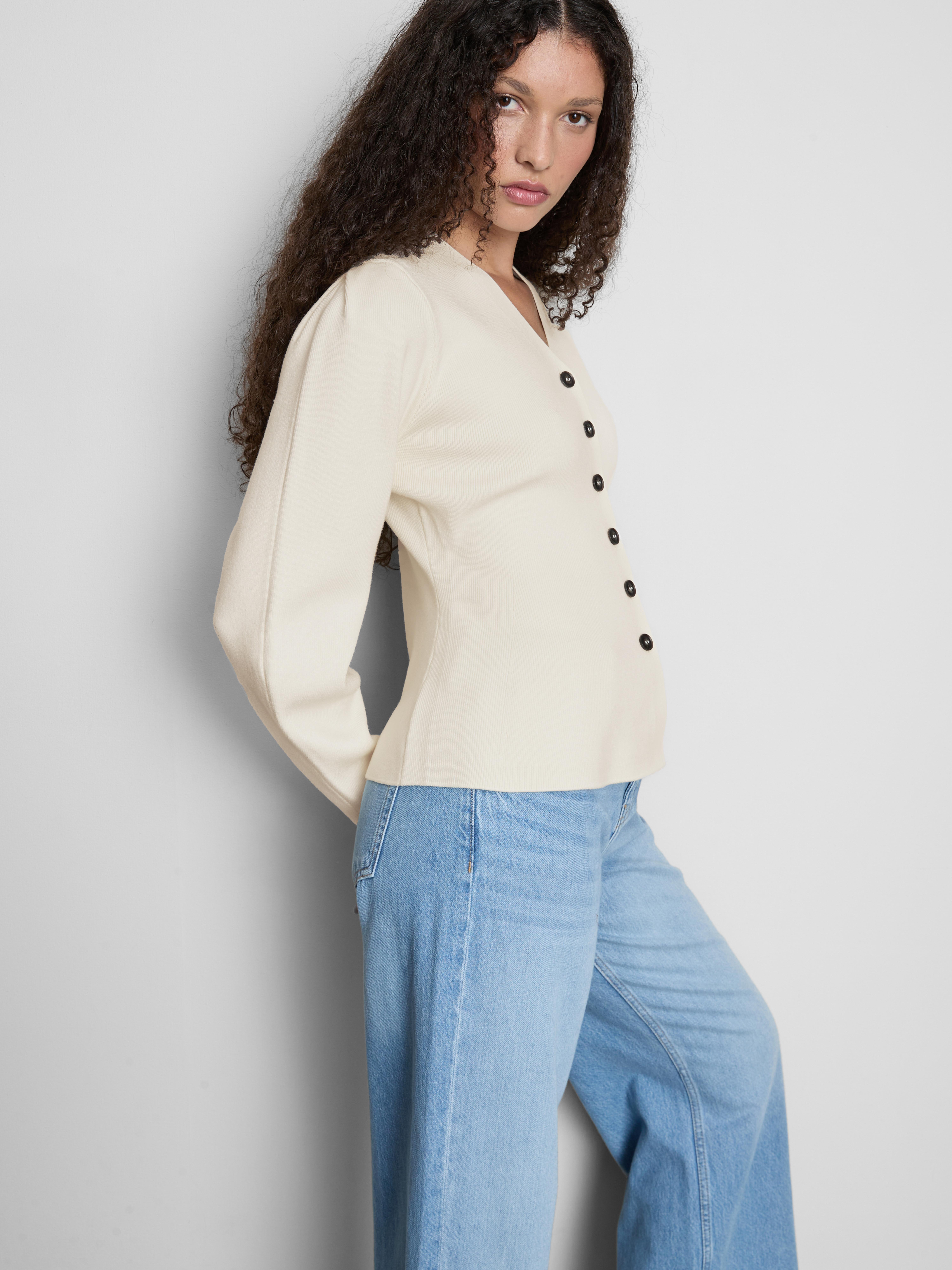 The Edit Sculpted V-Neck Cardigan