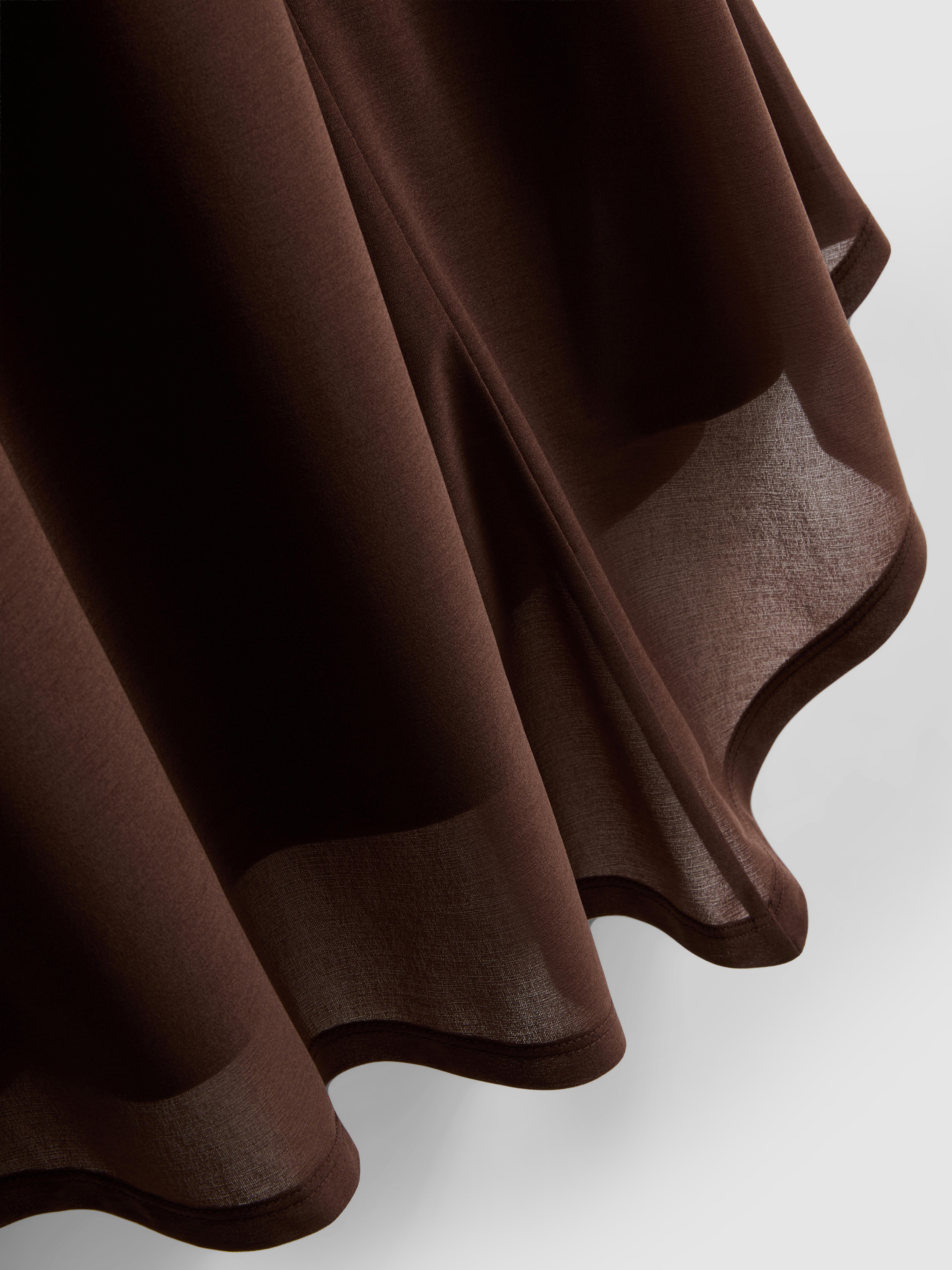 Mesh Jersey Asymmetric Midi Skirt