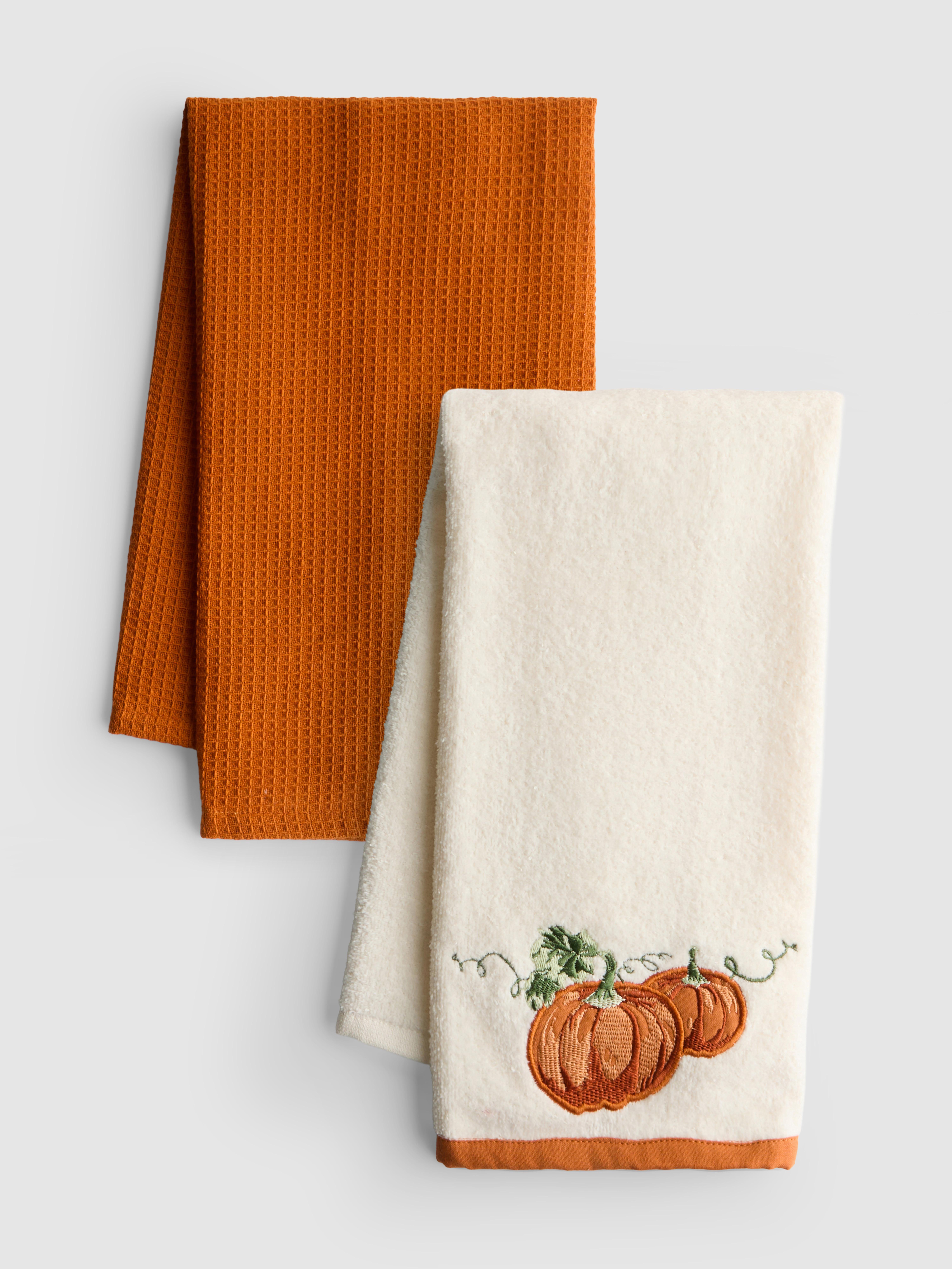 2pk Pumpkin Tea Towels