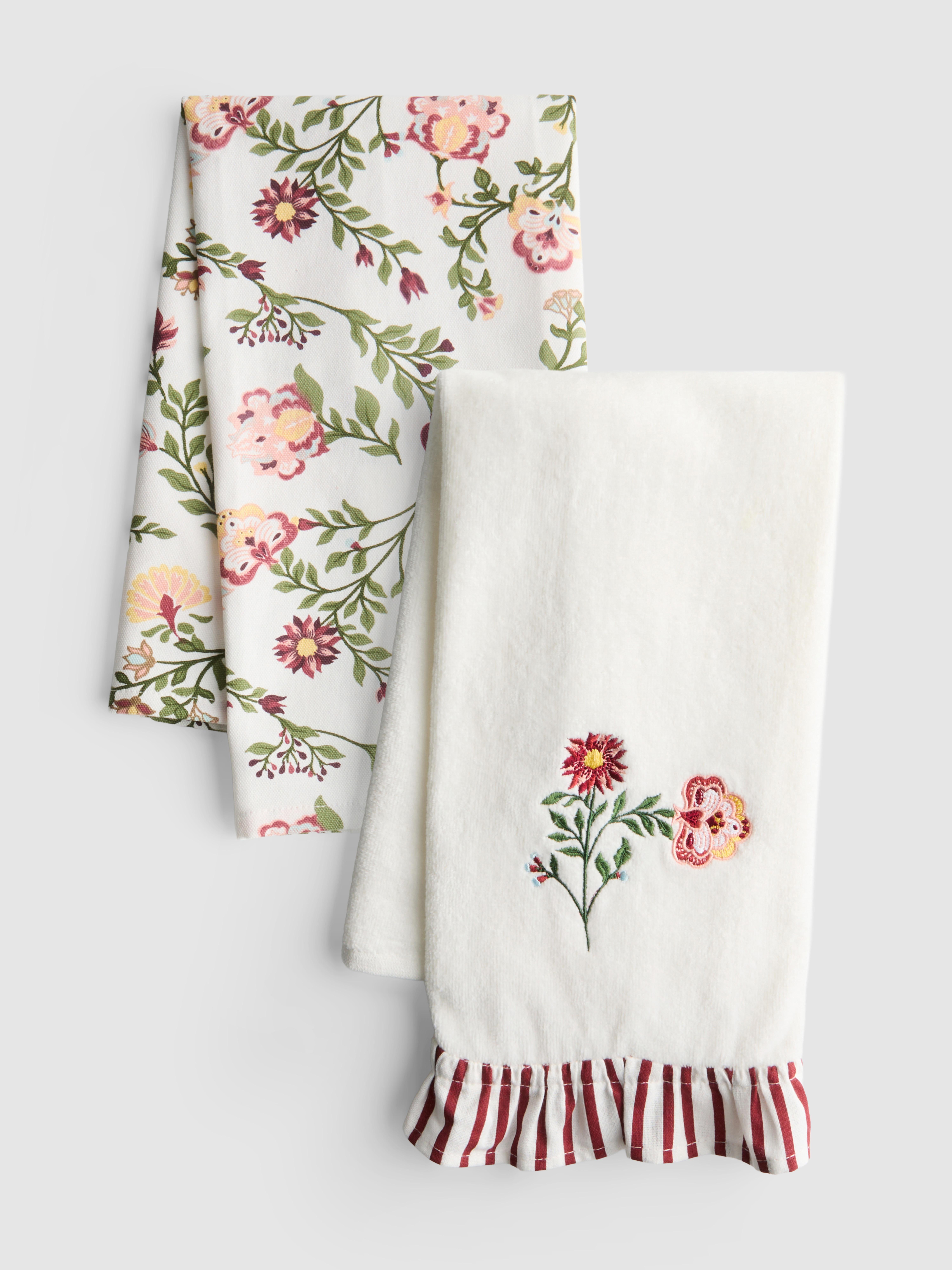 2pk Floral Tea Towels
