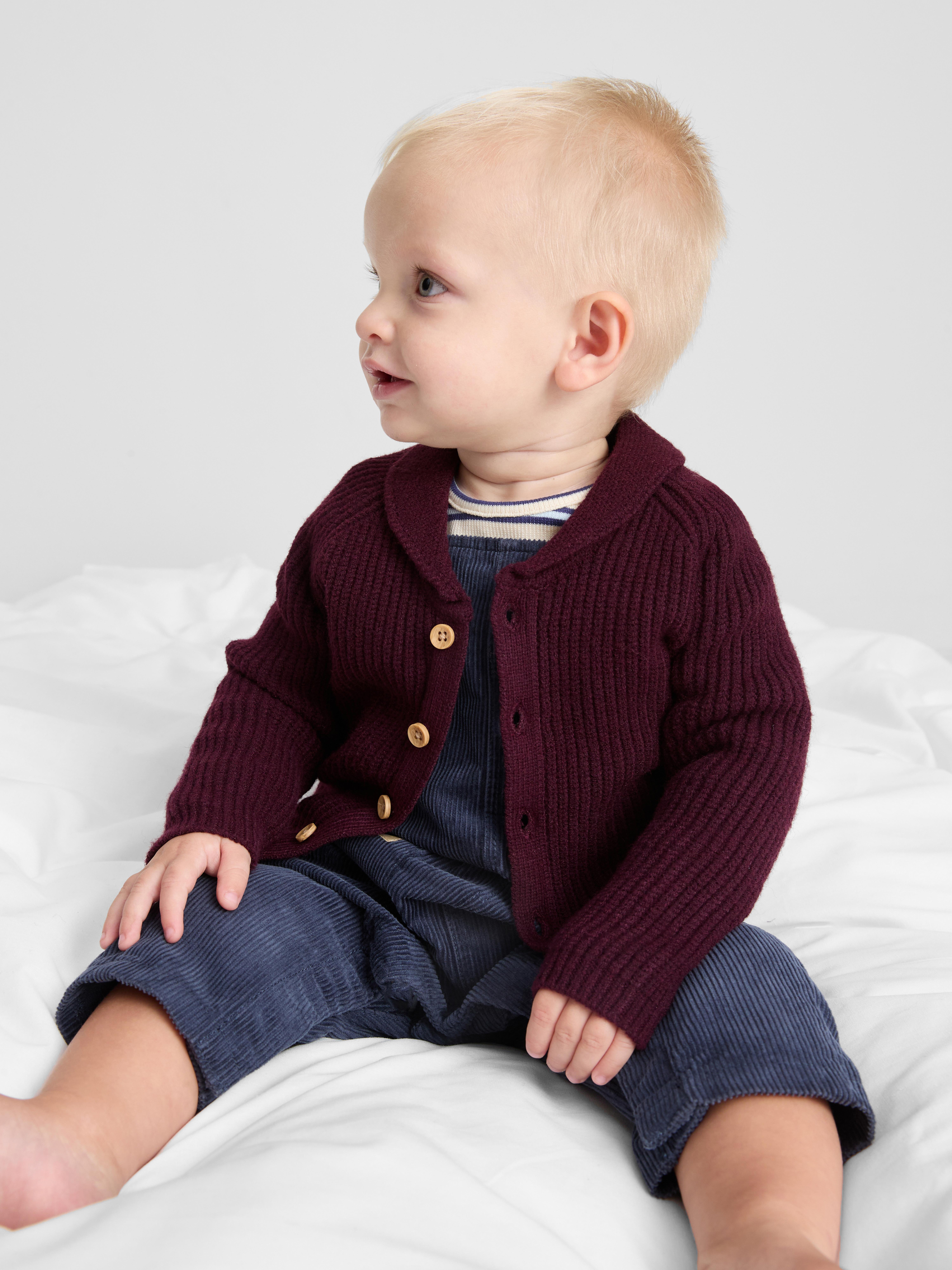 0-18mths | The Edit Newborn Collared Cardigan