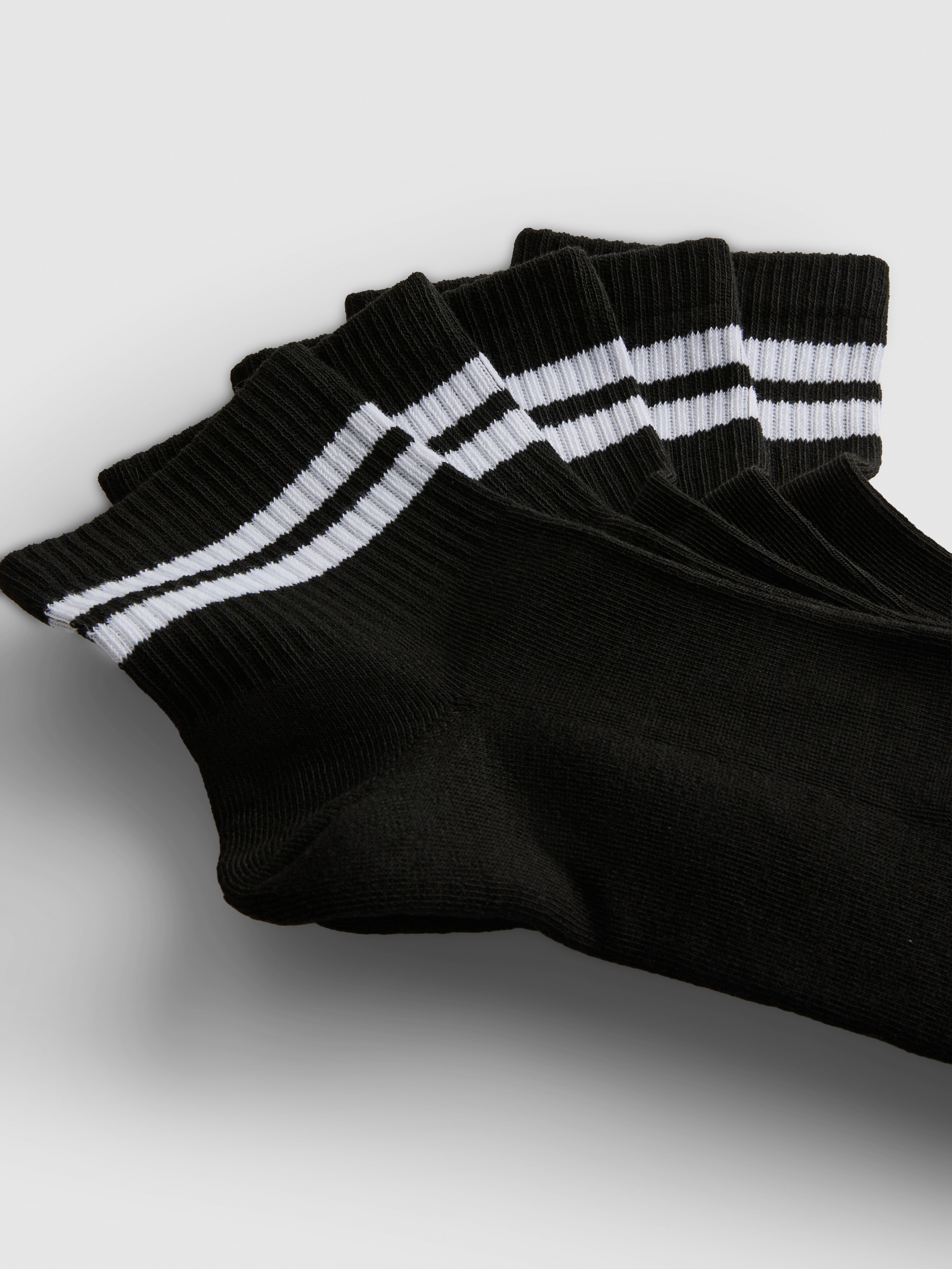 5pk Stripe Quarter Socks