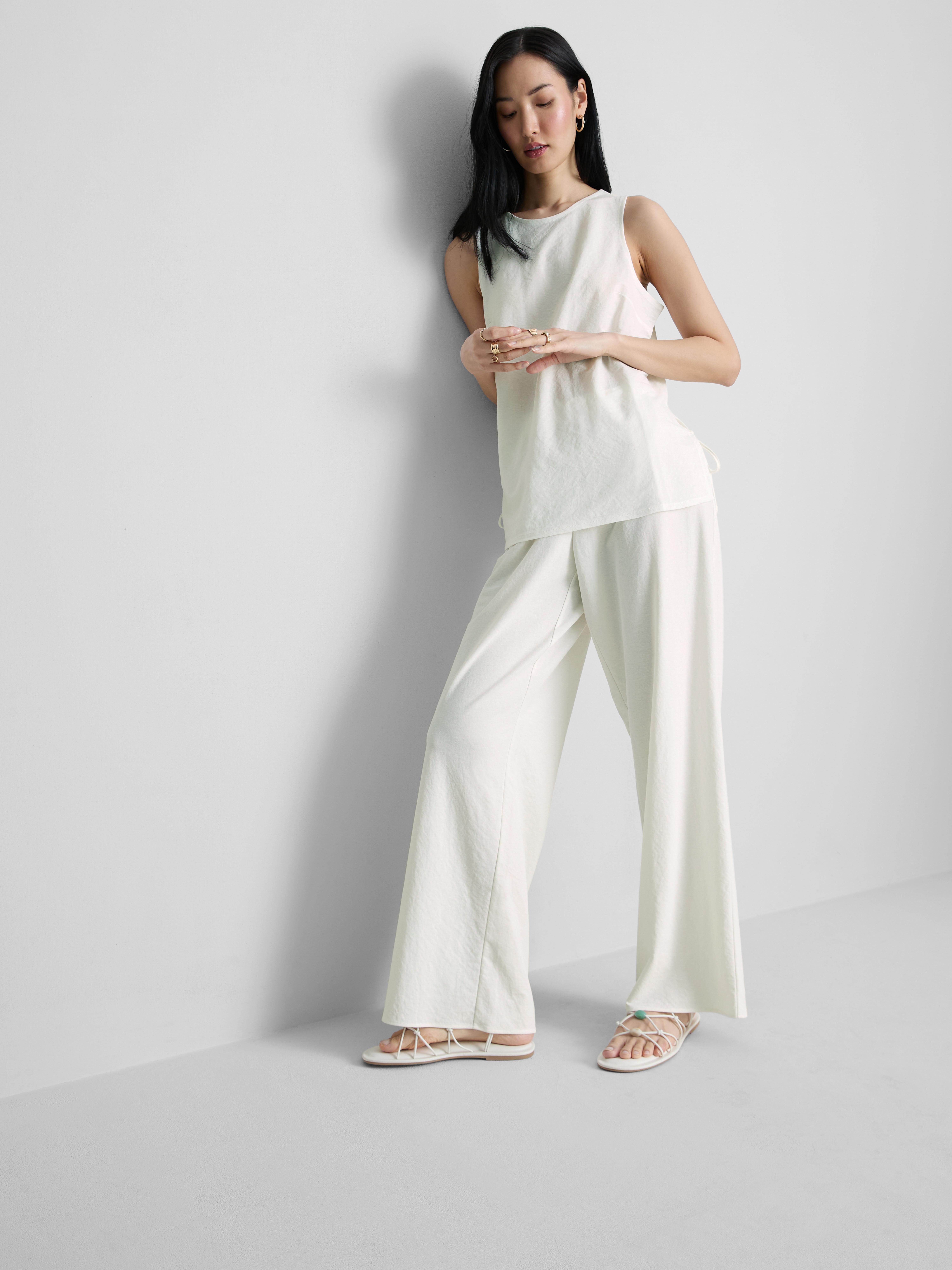 Textured Wide Leg Pants