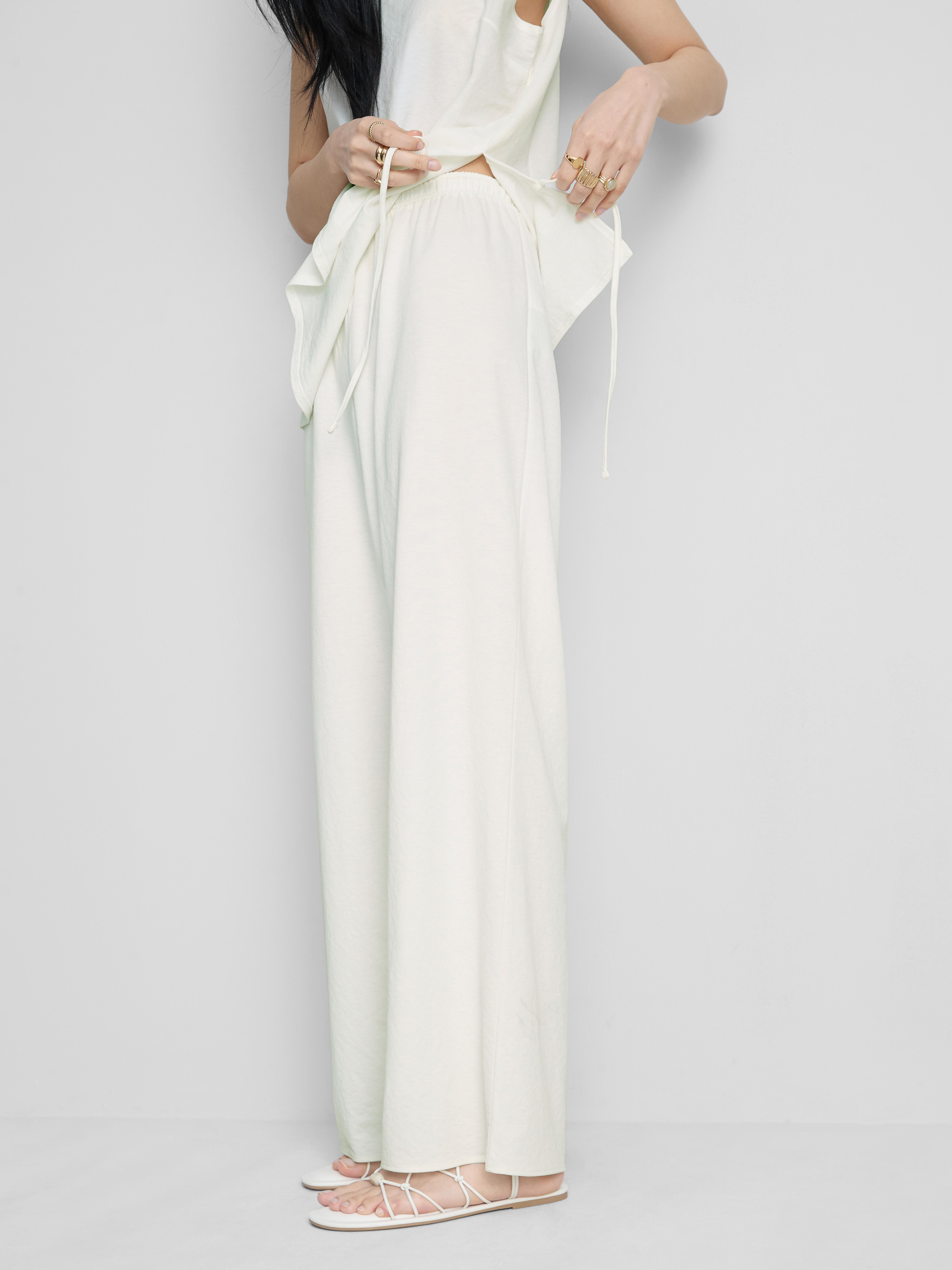 Textured Wide Leg Pants