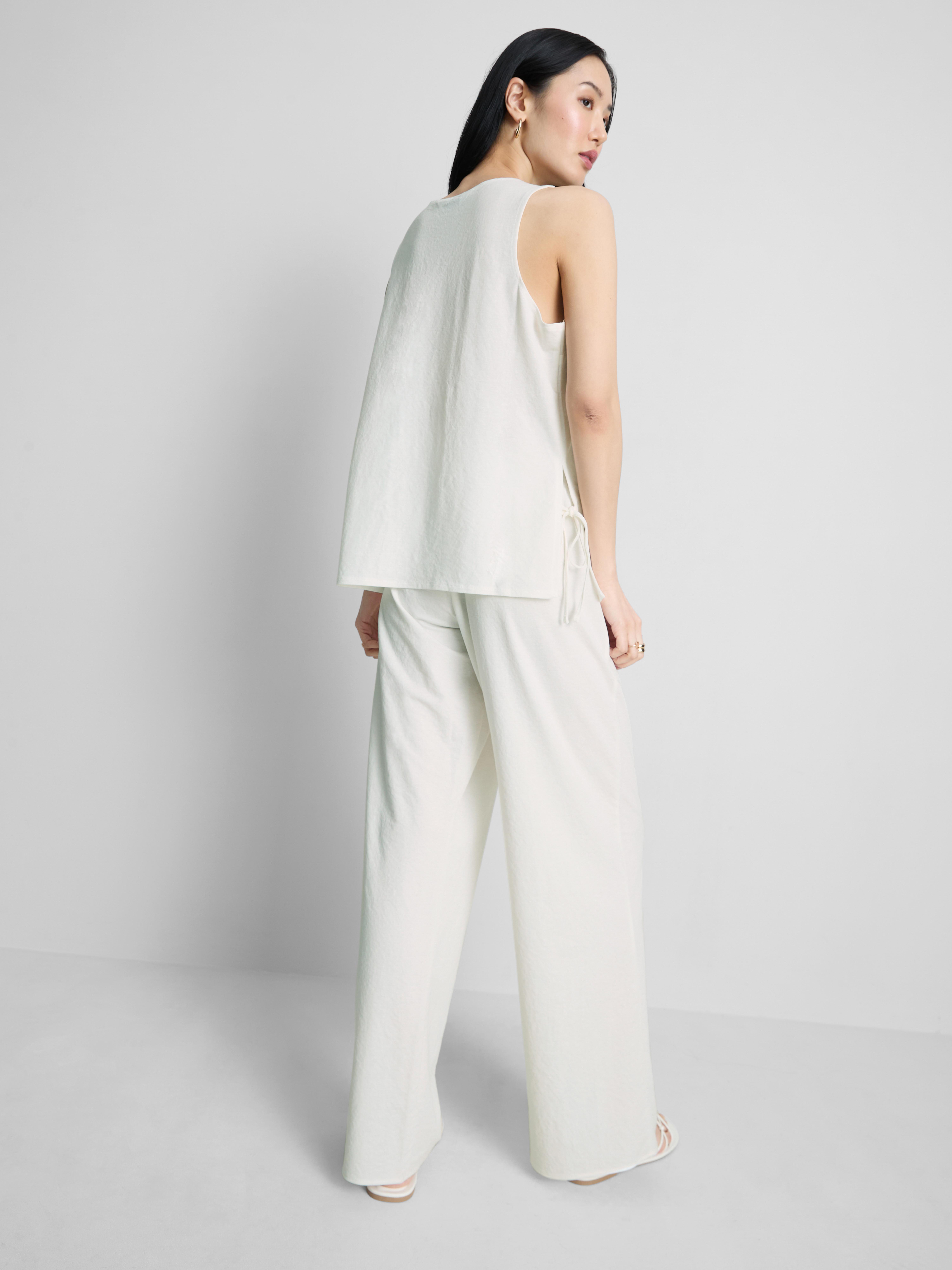 Textured Wide Leg Pants
