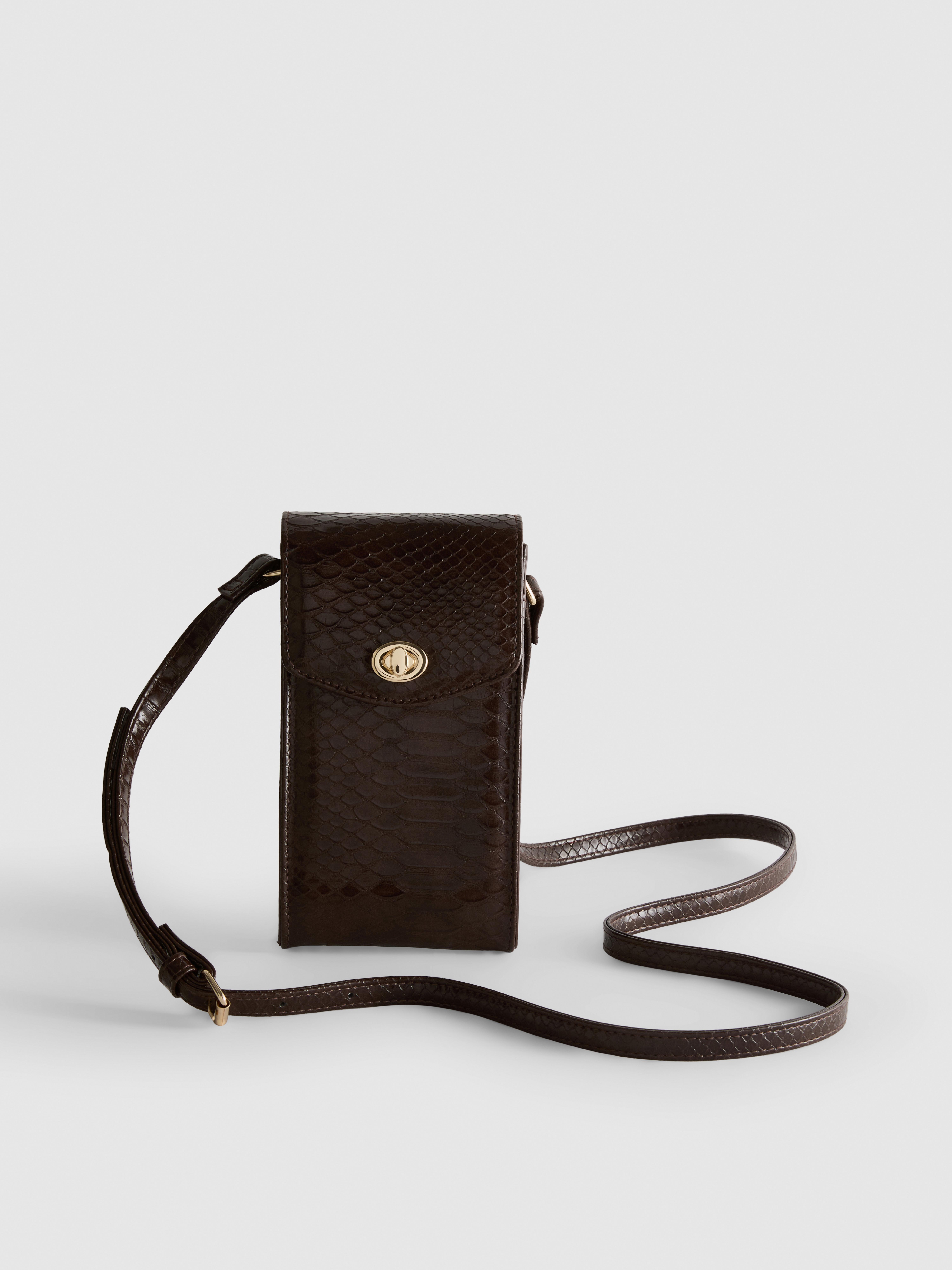 Astuccio per smartphone effetto serpente Cioccolato