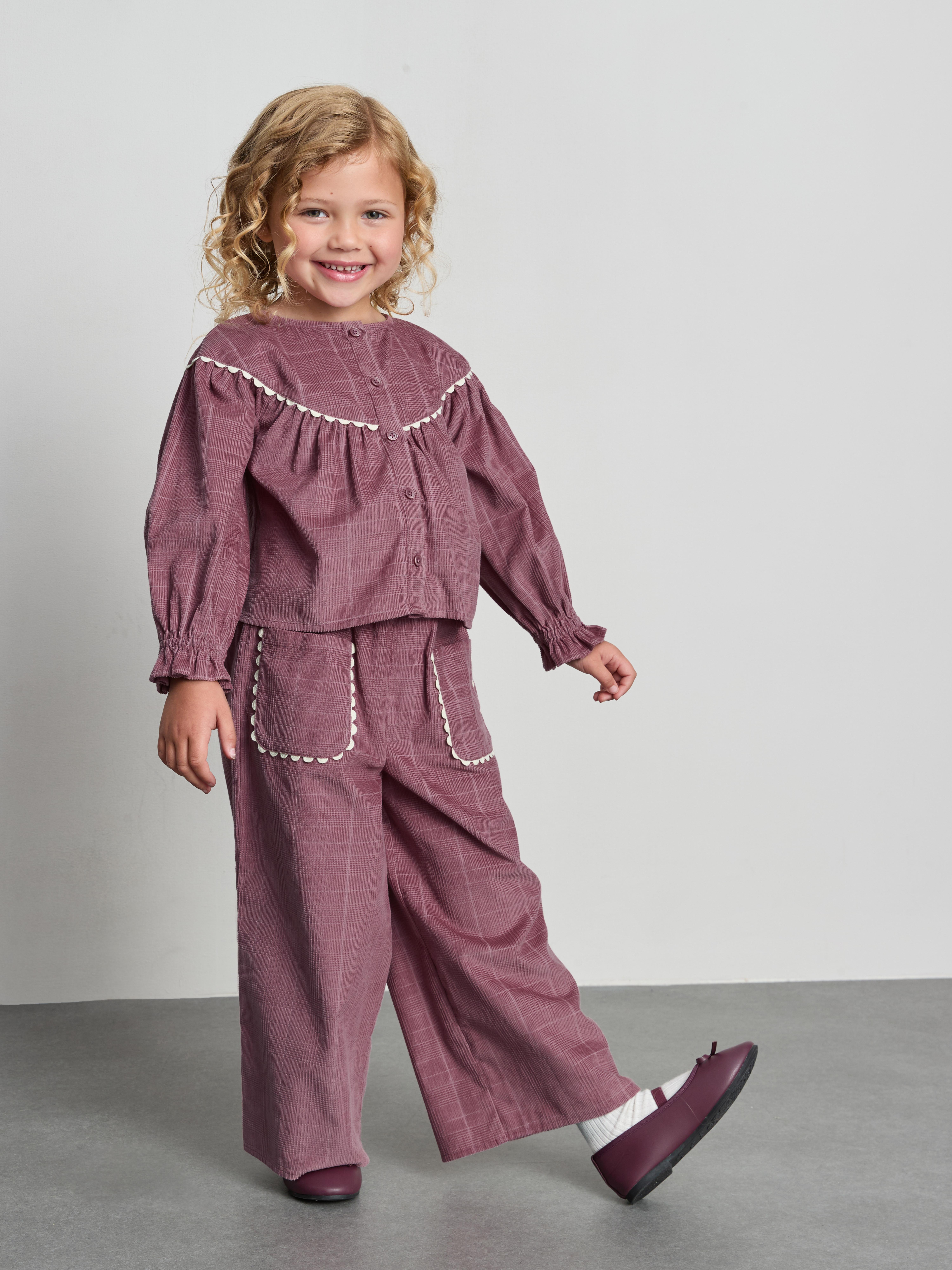 1-12yrs | The Edit Pure Cotton Corduroy Blouse and Pants Set