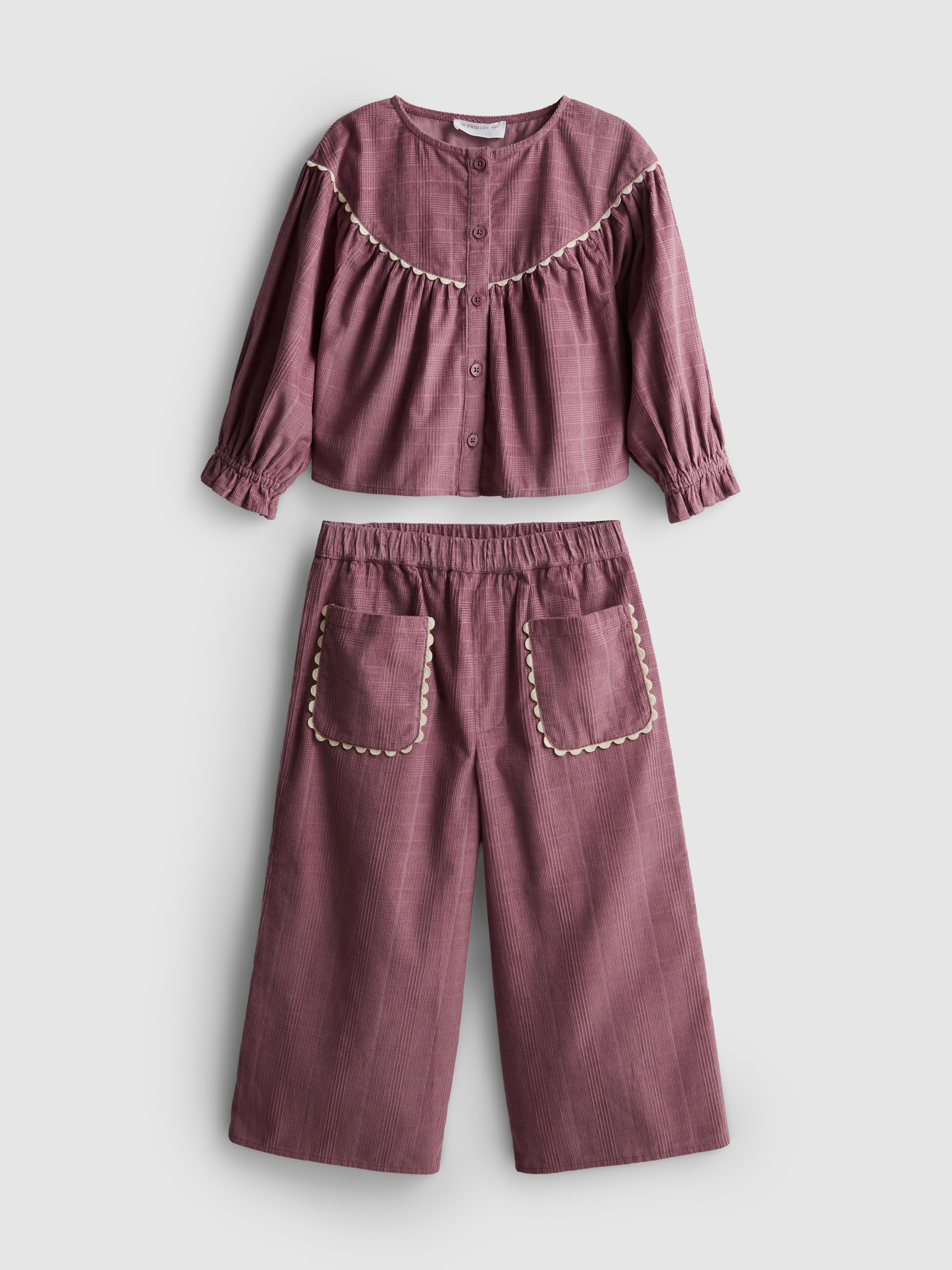 1-12yrs | The Edit Pure Cotton Corduroy Blouse and Pants Set