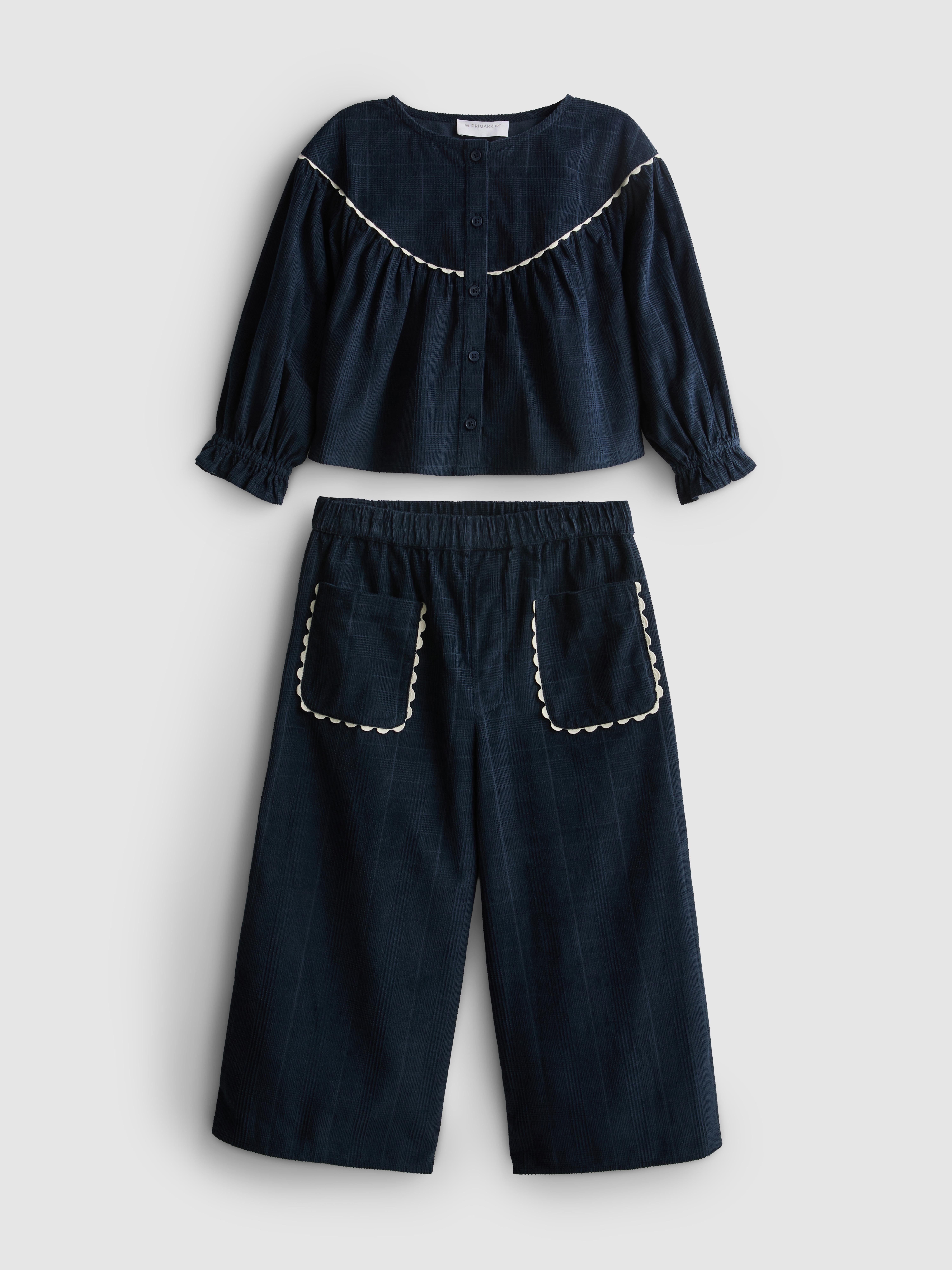 1-12yrs | The Edit Pure Cotton Corduroy Blouse and Pants Set